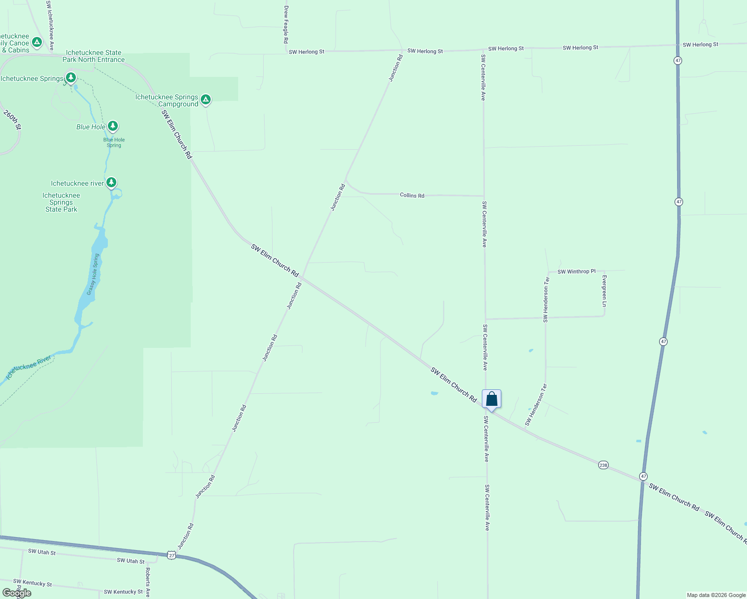 map of restaurants, bars, coffee shops, grocery stores, and more near 6109 Southwest Elim Church Road in Fort White