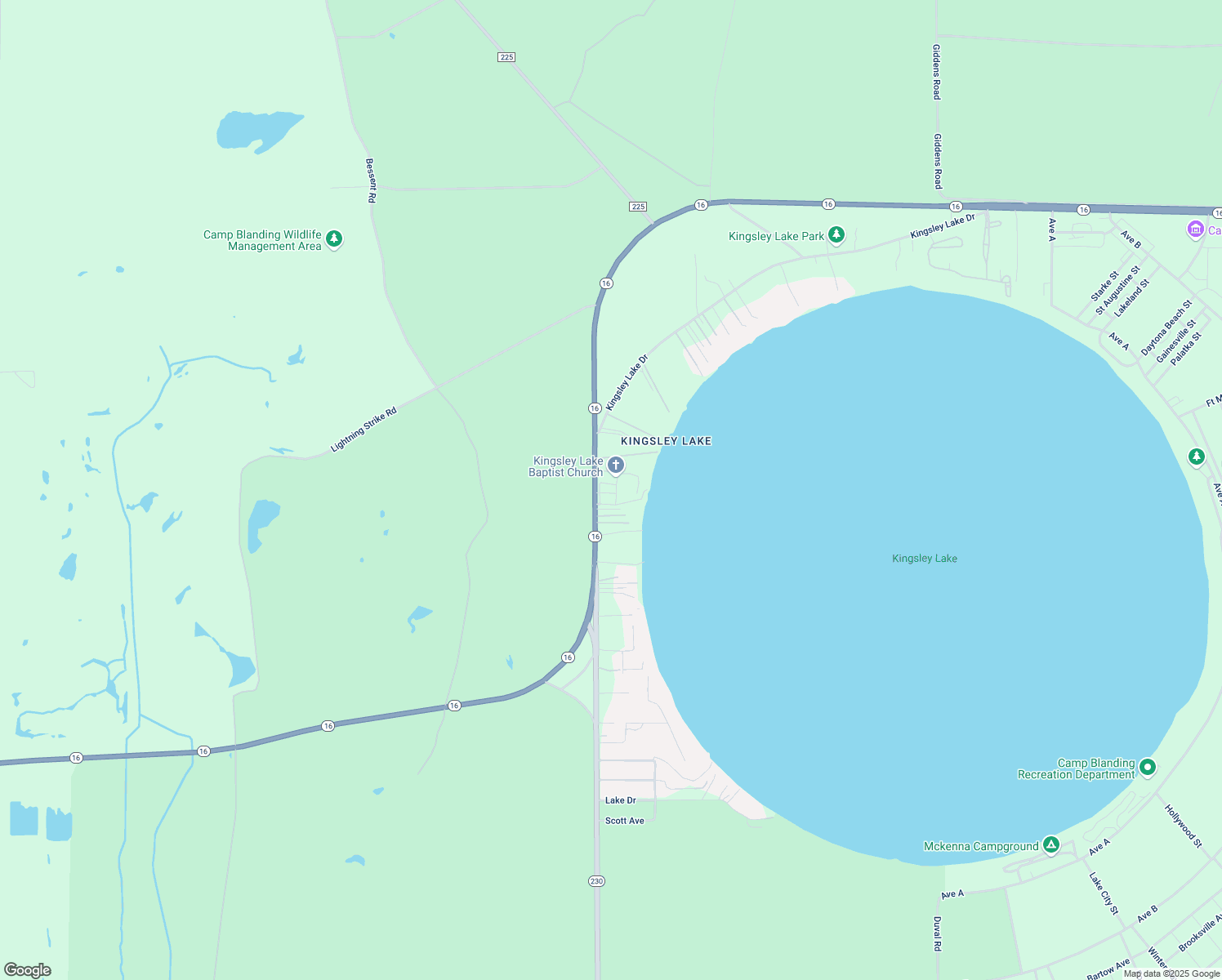 map of restaurants, bars, coffee shops, grocery stores, and more near 6289 Mary Dot Lane in Starke