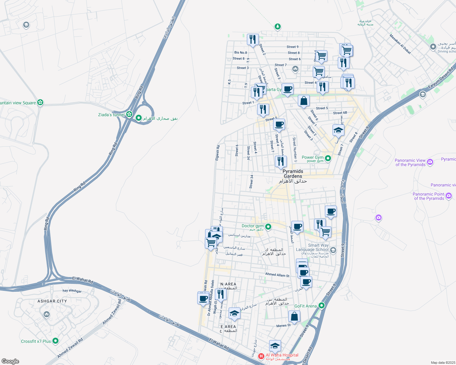 map of restaurants, bars, coffee shops, grocery stores, and more near in 