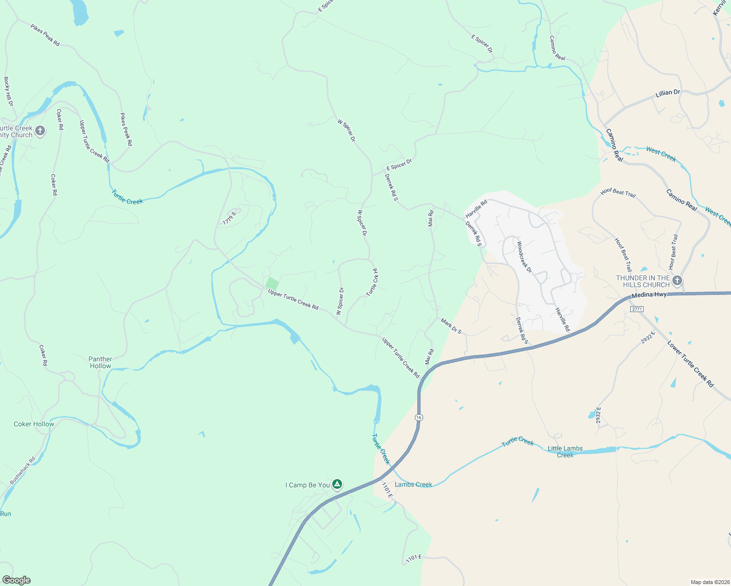 map of restaurants, bars, coffee shops, grocery stores, and more near 146 Turtle Creek View Drive in Kerrville