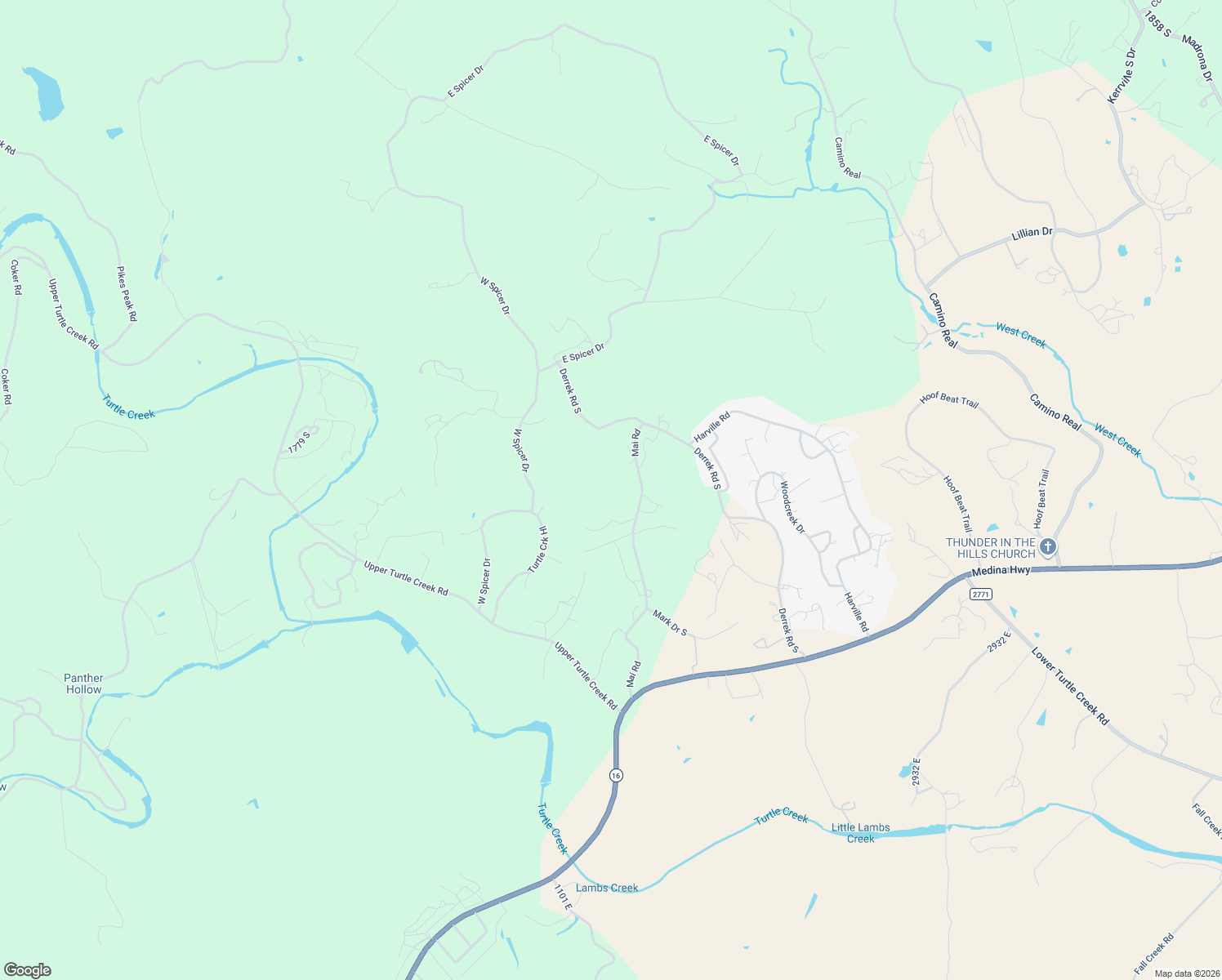 map of restaurants, bars, coffee shops, grocery stores, and more near 145 Mai Road in Kerrville
