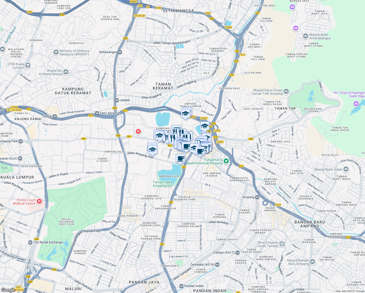 map of restaurants, bars, coffee shops, grocery stores, and more near in 