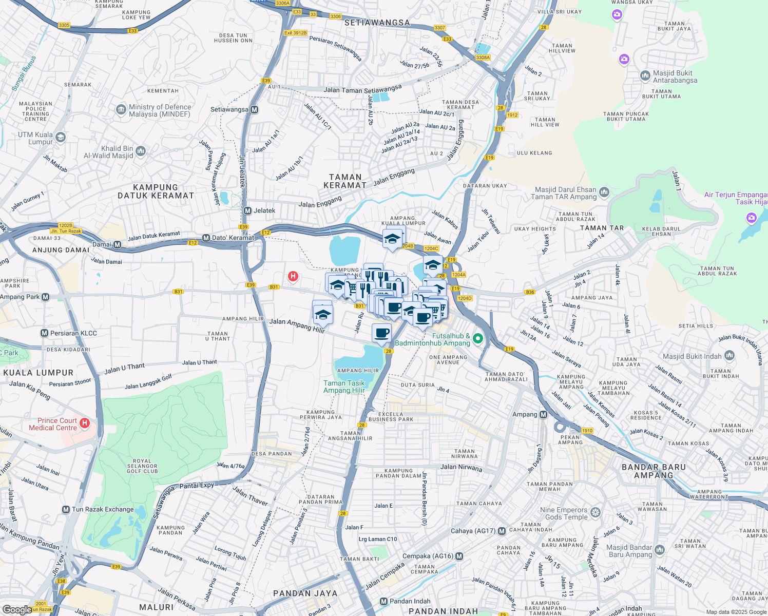 map of restaurants, bars, coffee shops, grocery stores, and more near in 