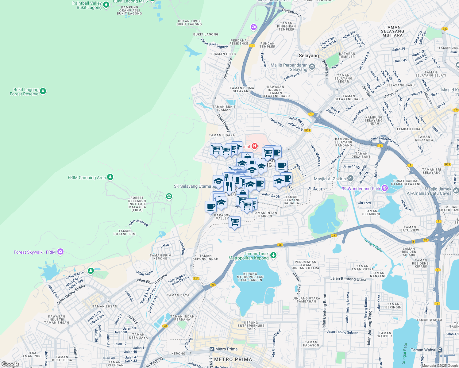 map of restaurants, bars, coffee shops, grocery stores, and more near in 