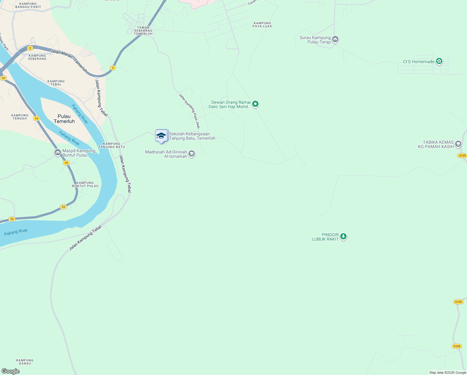 map of restaurants, bars, coffee shops, grocery stores, and more near in Temerloh