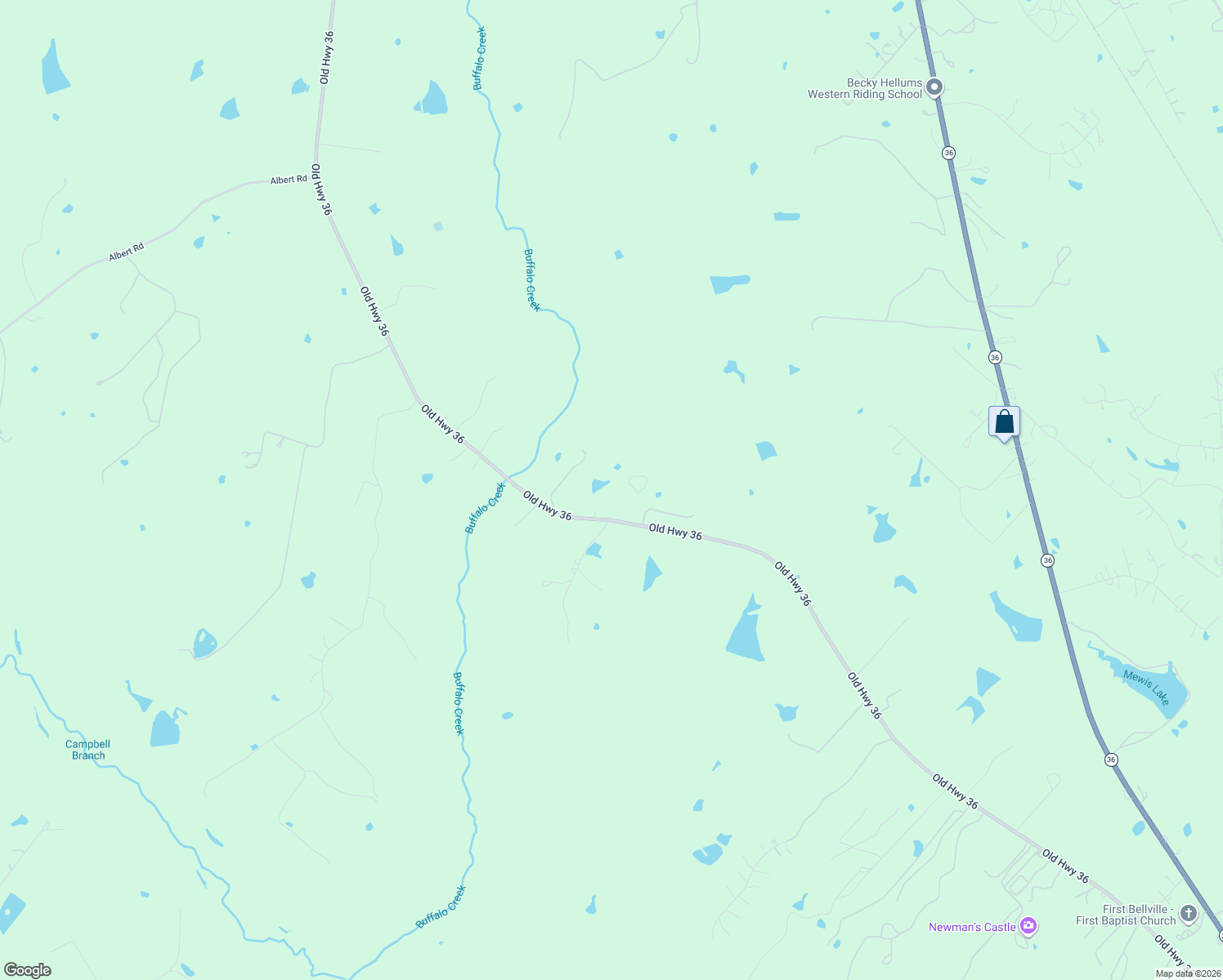 map of restaurants, bars, coffee shops, grocery stores, and more near 2806 Old Highway 36 in Bellville