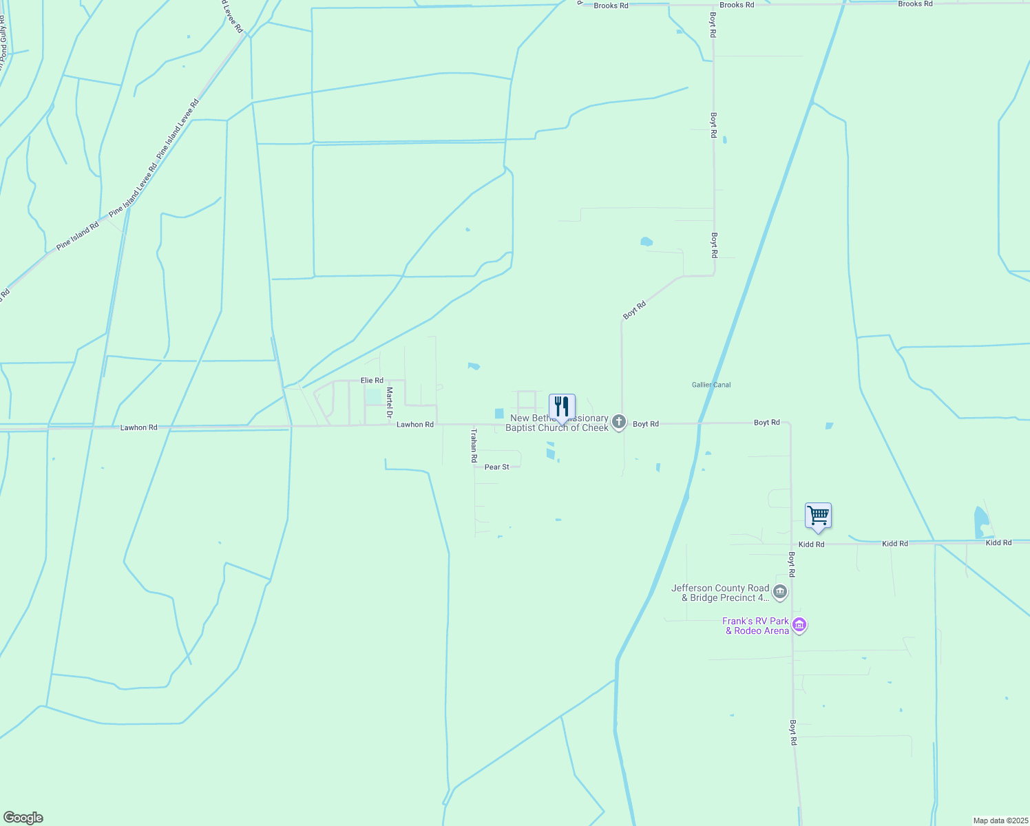map of restaurants, bars, coffee shops, grocery stores, and more near 5880 Amos Ln in Beaumont