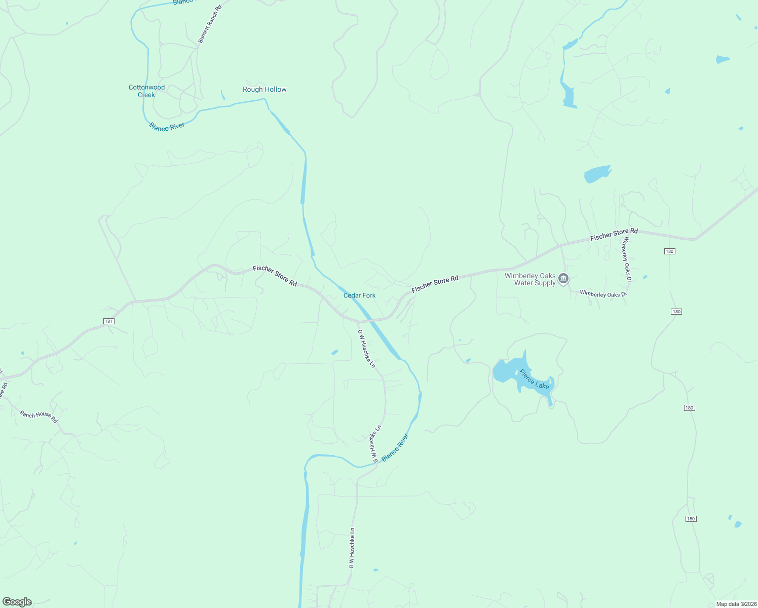 map of restaurants, bars, coffee shops, grocery stores, and more near 3330 Fischer Store Road in Wimberley