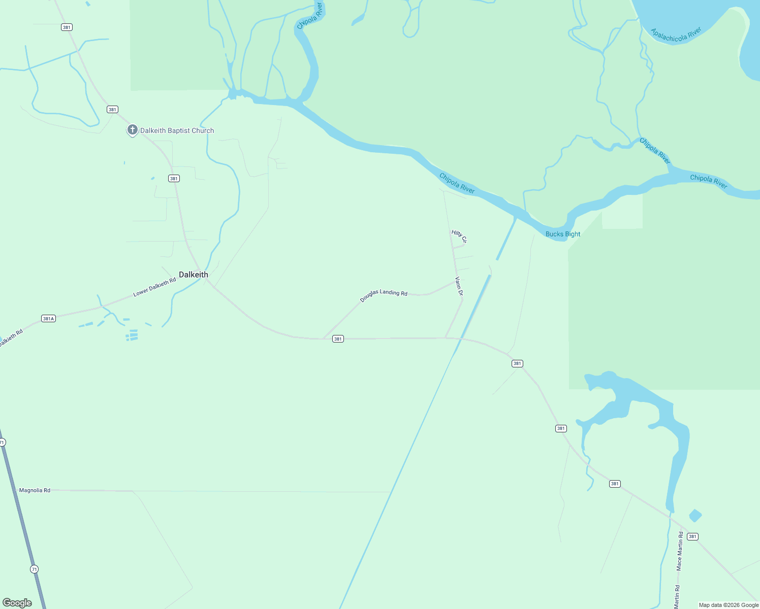 map of restaurants, bars, coffee shops, grocery stores, and more near 433 Douglas Landing Road in Wewahitchka