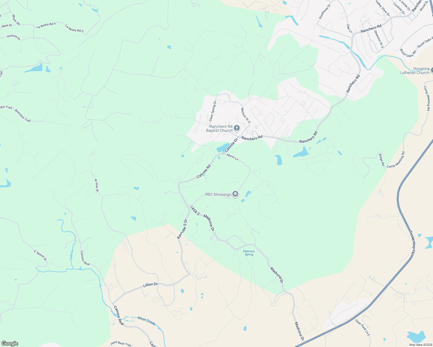 map of restaurants, bars, coffee shops, grocery stores, and more near 1550 Calcote Road in Kerrville