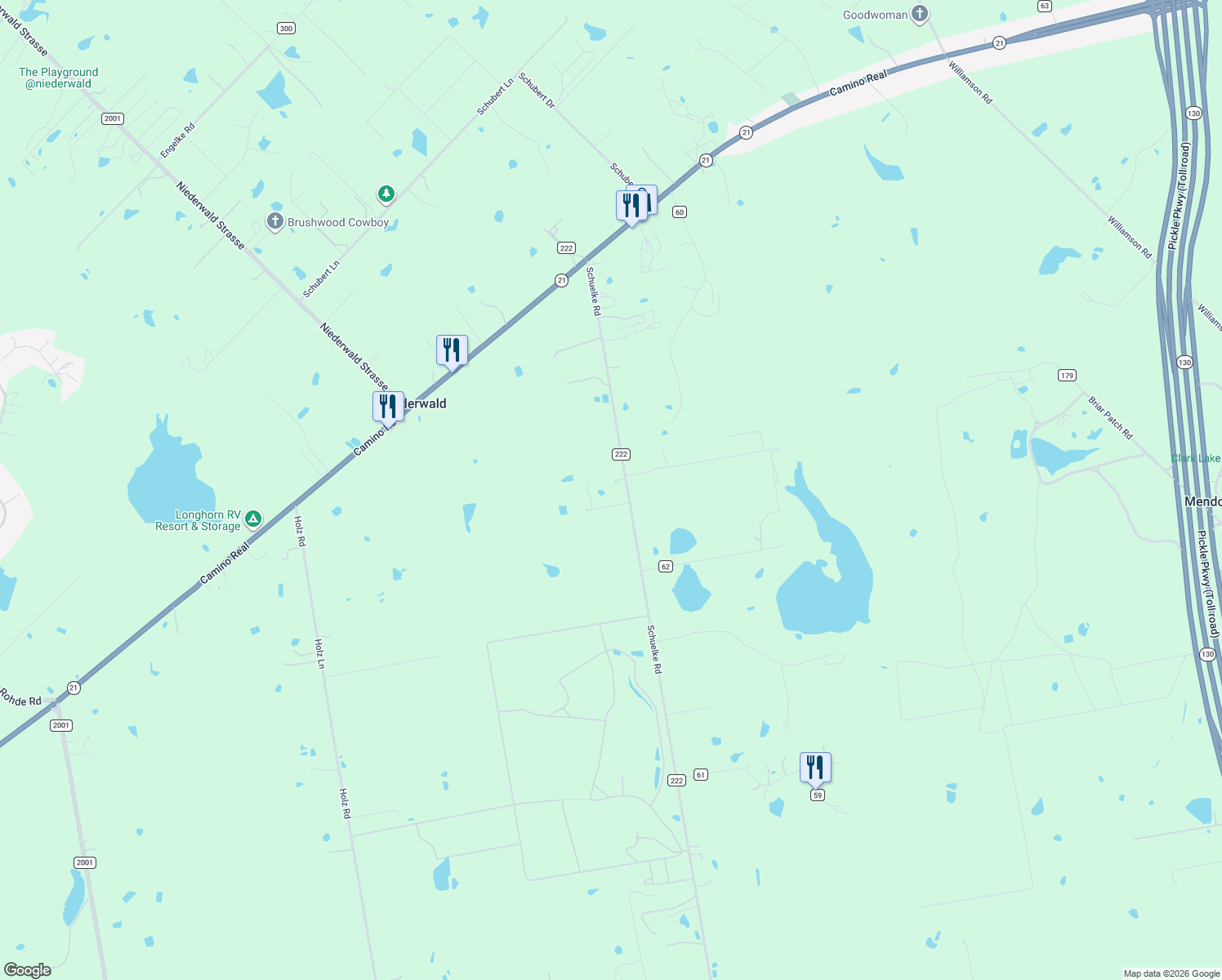 map of restaurants, bars, coffee shops, grocery stores, and more near 4779 Schuelke Road in Niederwald
