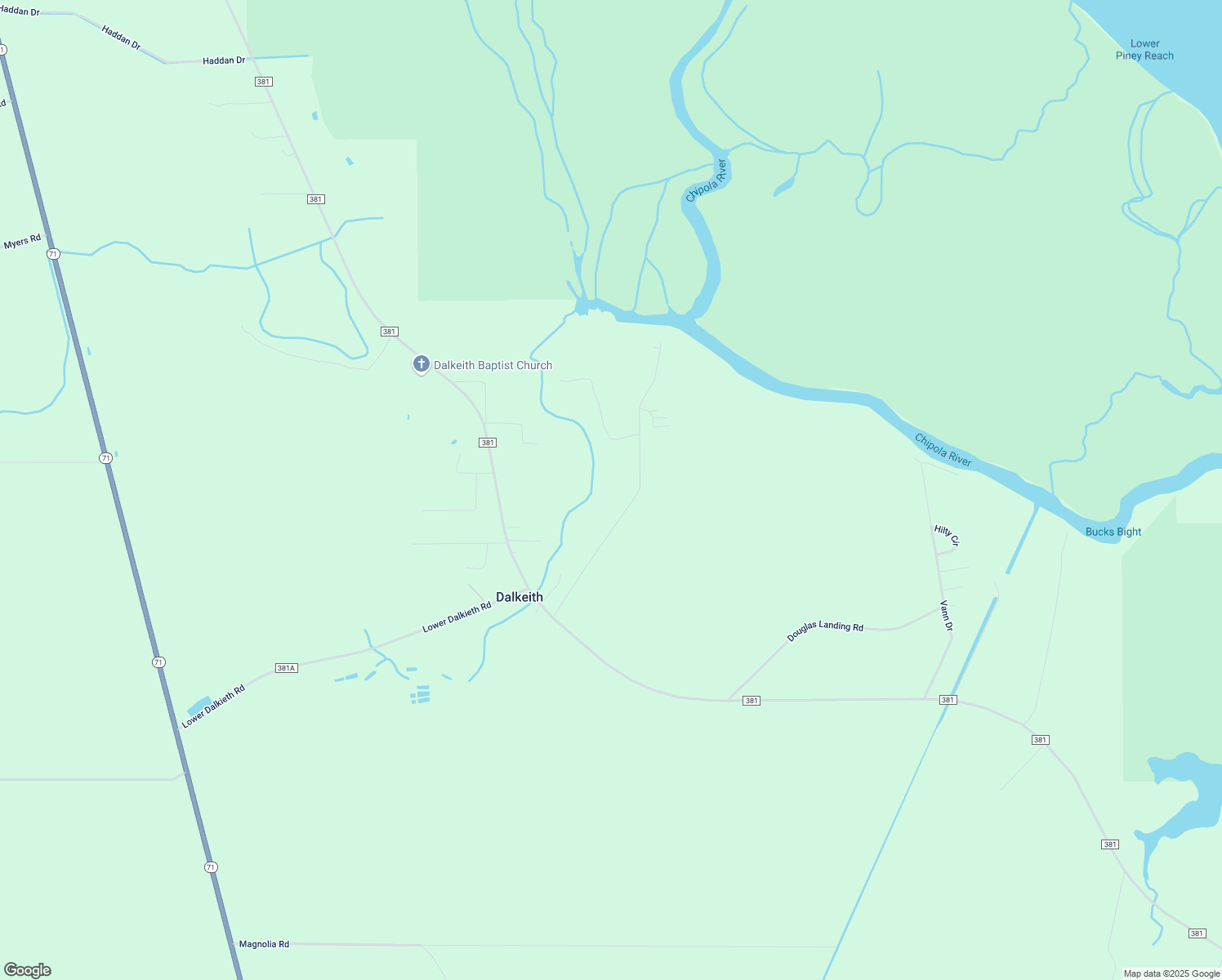 map of restaurants, bars, coffee shops, grocery stores, and more near 471 Bryant Landing Road in Wewahitchka