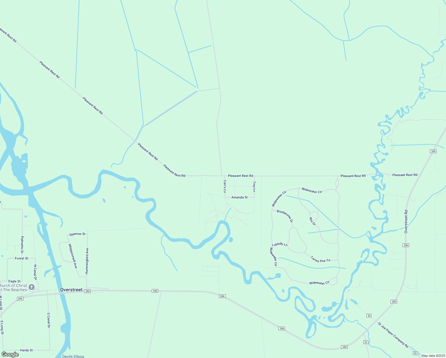 map of restaurants, bars, coffee shops, grocery stores, and more near 1518 Pleasant Rest Road in Wewahitchka