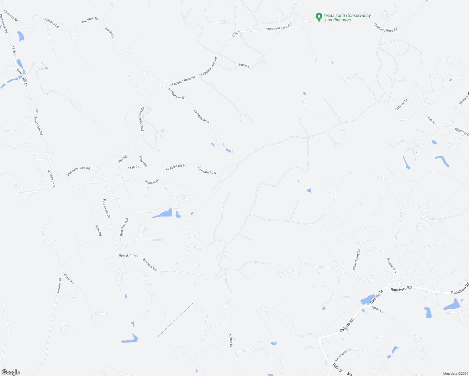 map of restaurants, bars, coffee shops, grocery stores, and more near 2121 Landmark Rd in Kerrville