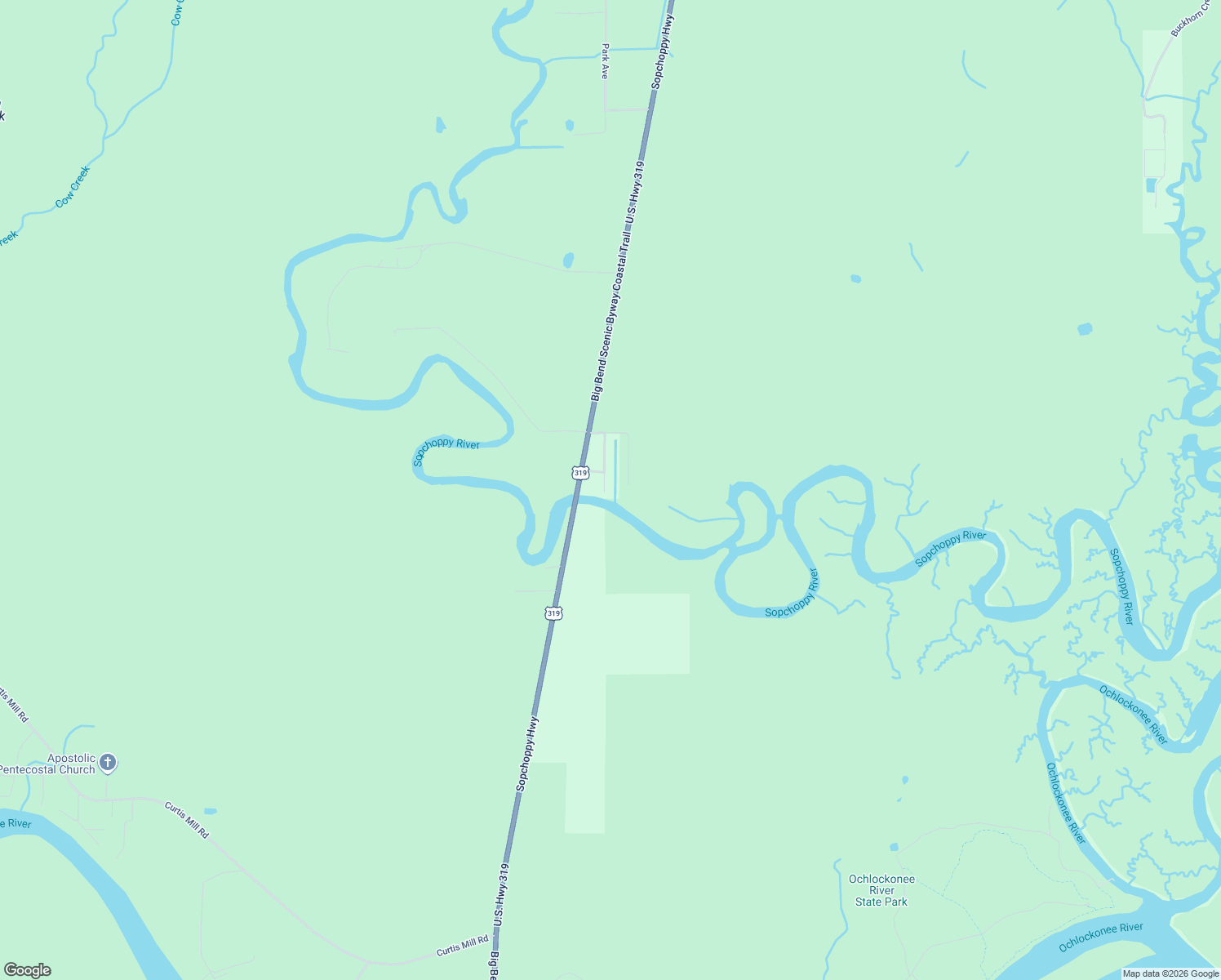 map of restaurants, bars, coffee shops, grocery stores, and more near 61 Claxton Vause Sr Road in Sopchoppy