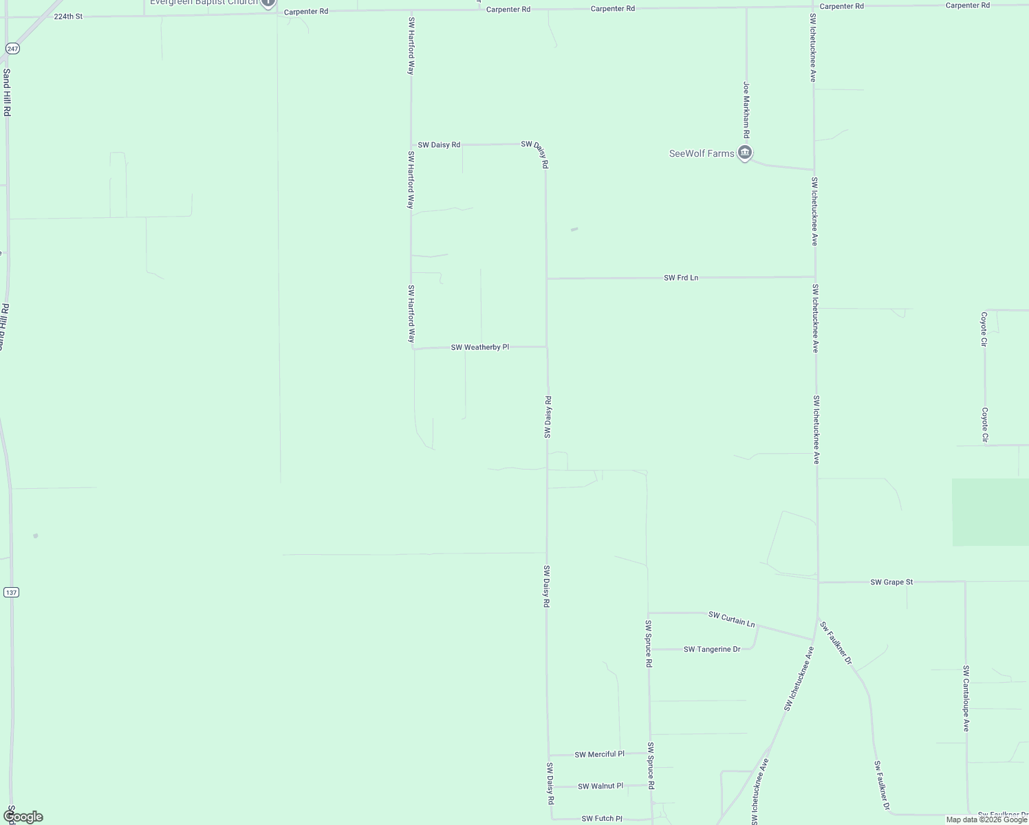 map of restaurants, bars, coffee shops, grocery stores, and more near 1596 Southwest Daisy Road in Lake City