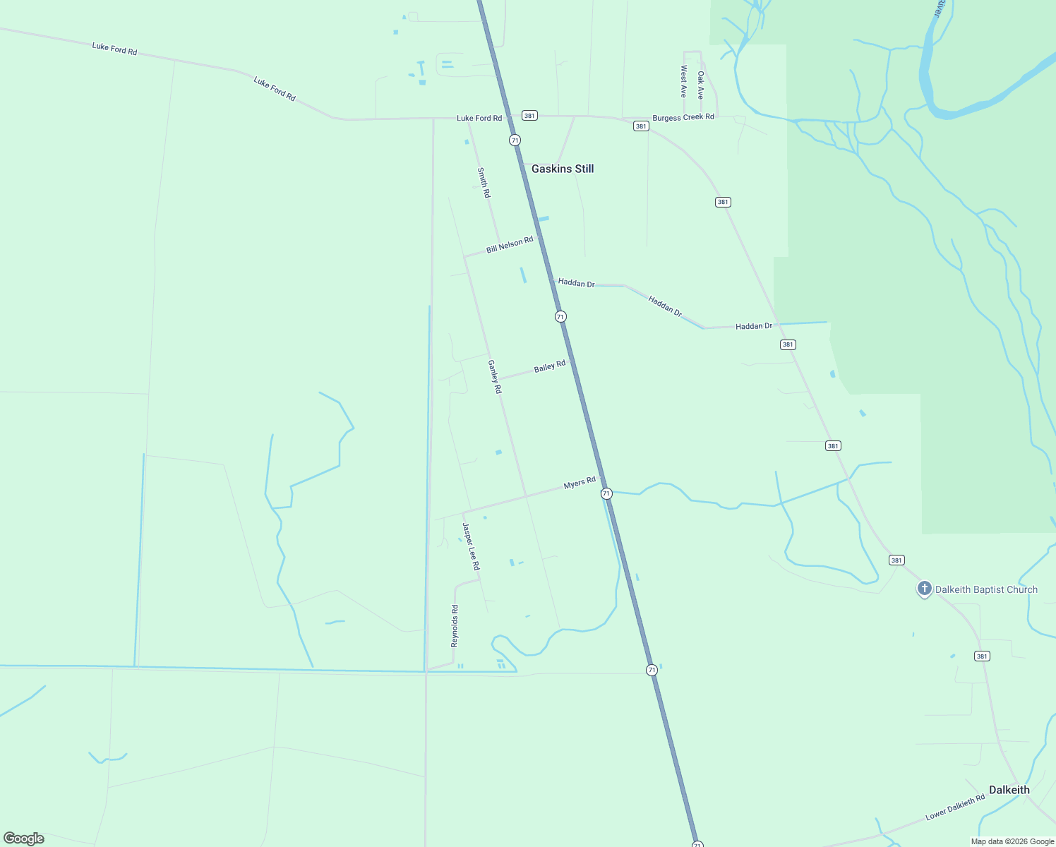 map of restaurants, bars, coffee shops, grocery stores, and more near 6532 Ganley Road in Wewahitchka