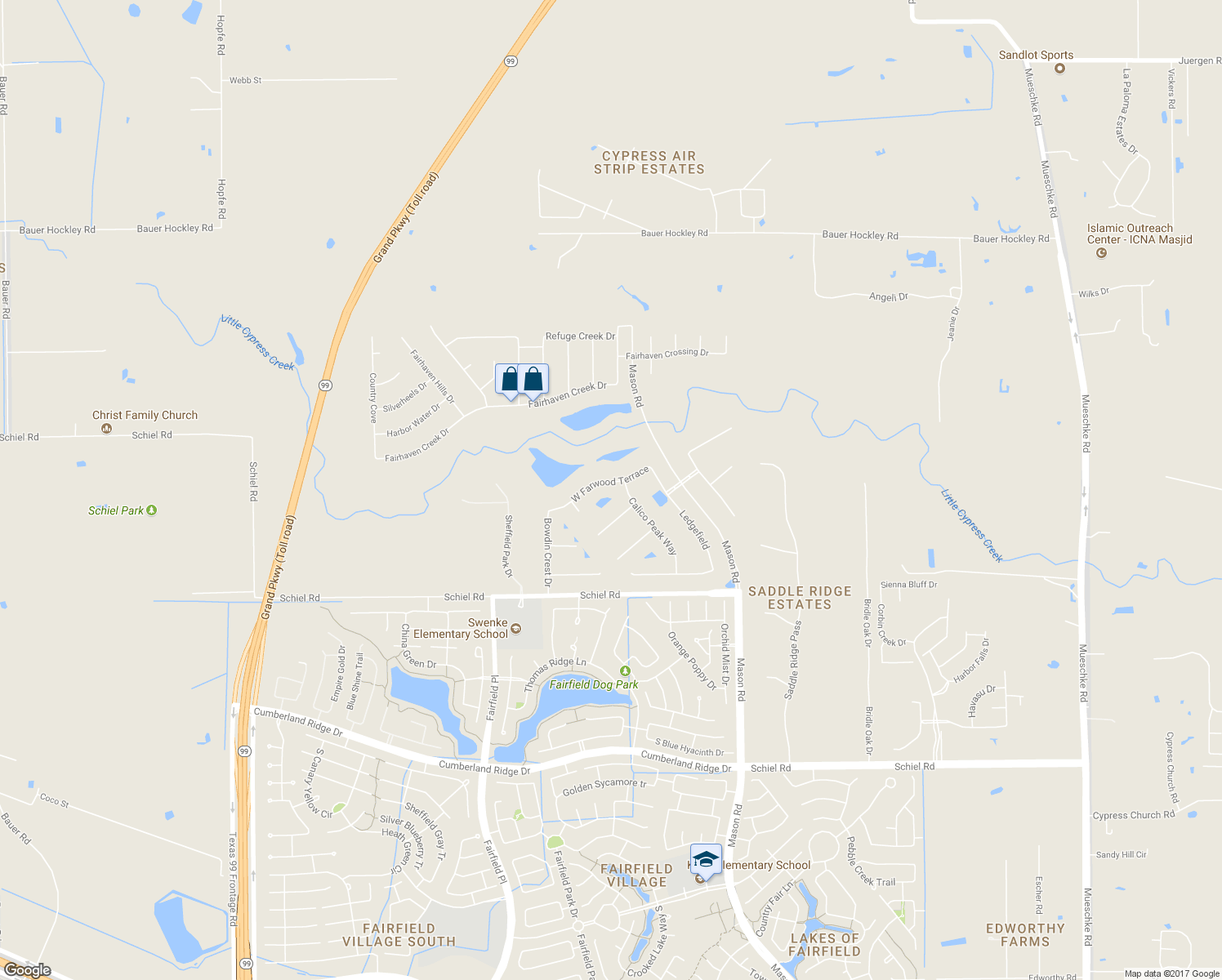 map of restaurants, bars, coffee shops, grocery stores, and more near 21007 West Farwood Terrace in Cypress