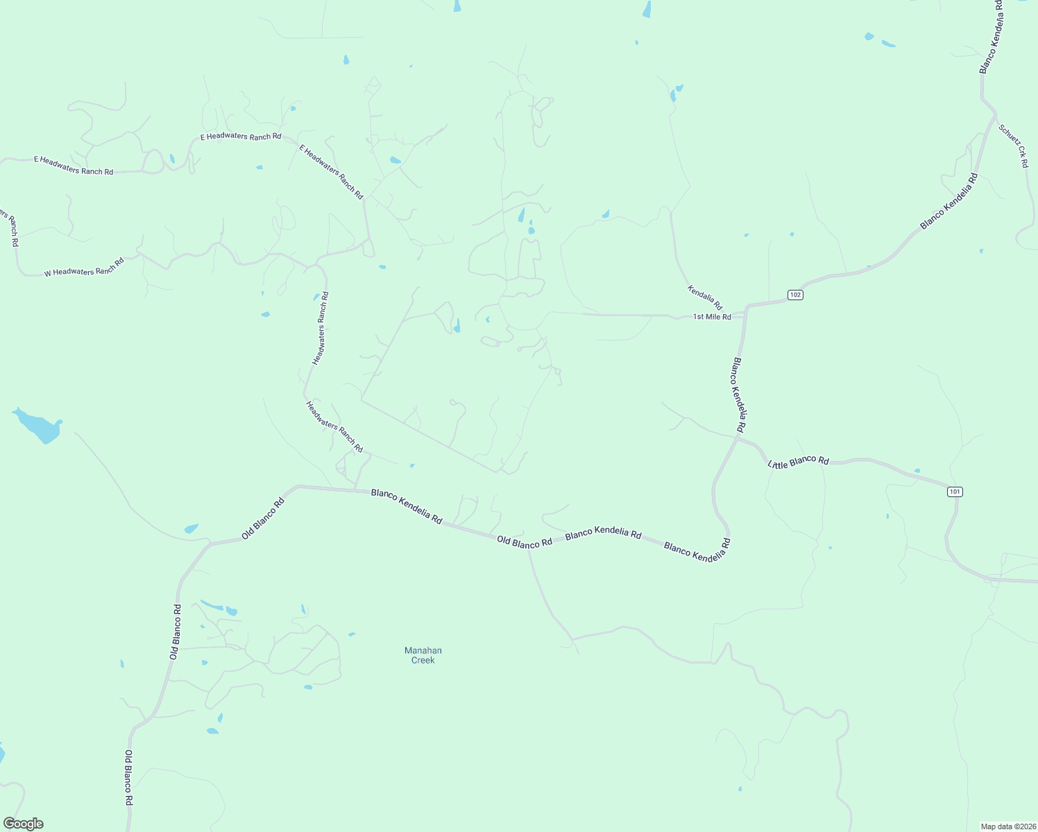 map of restaurants, bars, coffee shops, grocery stores, and more near 706 Red Rock Road in Blanco