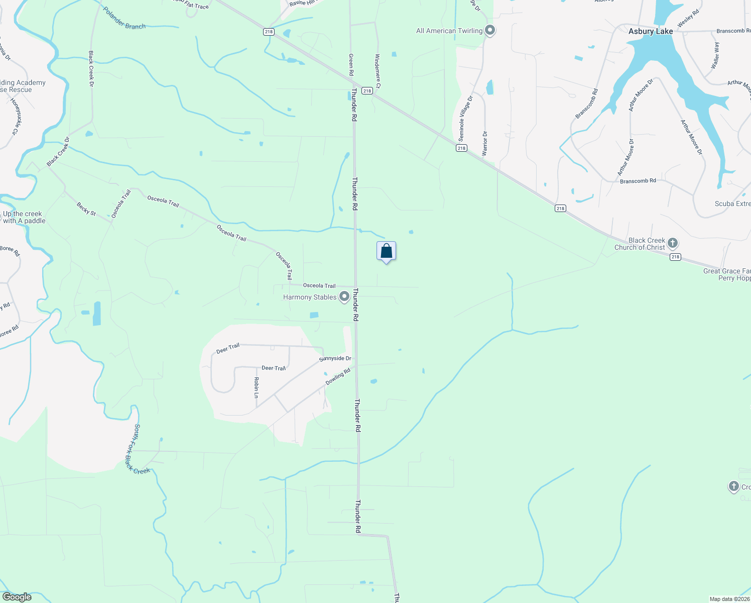 map of restaurants, bars, coffee shops, grocery stores, and more near 3048 Thunder Road in Middleburg