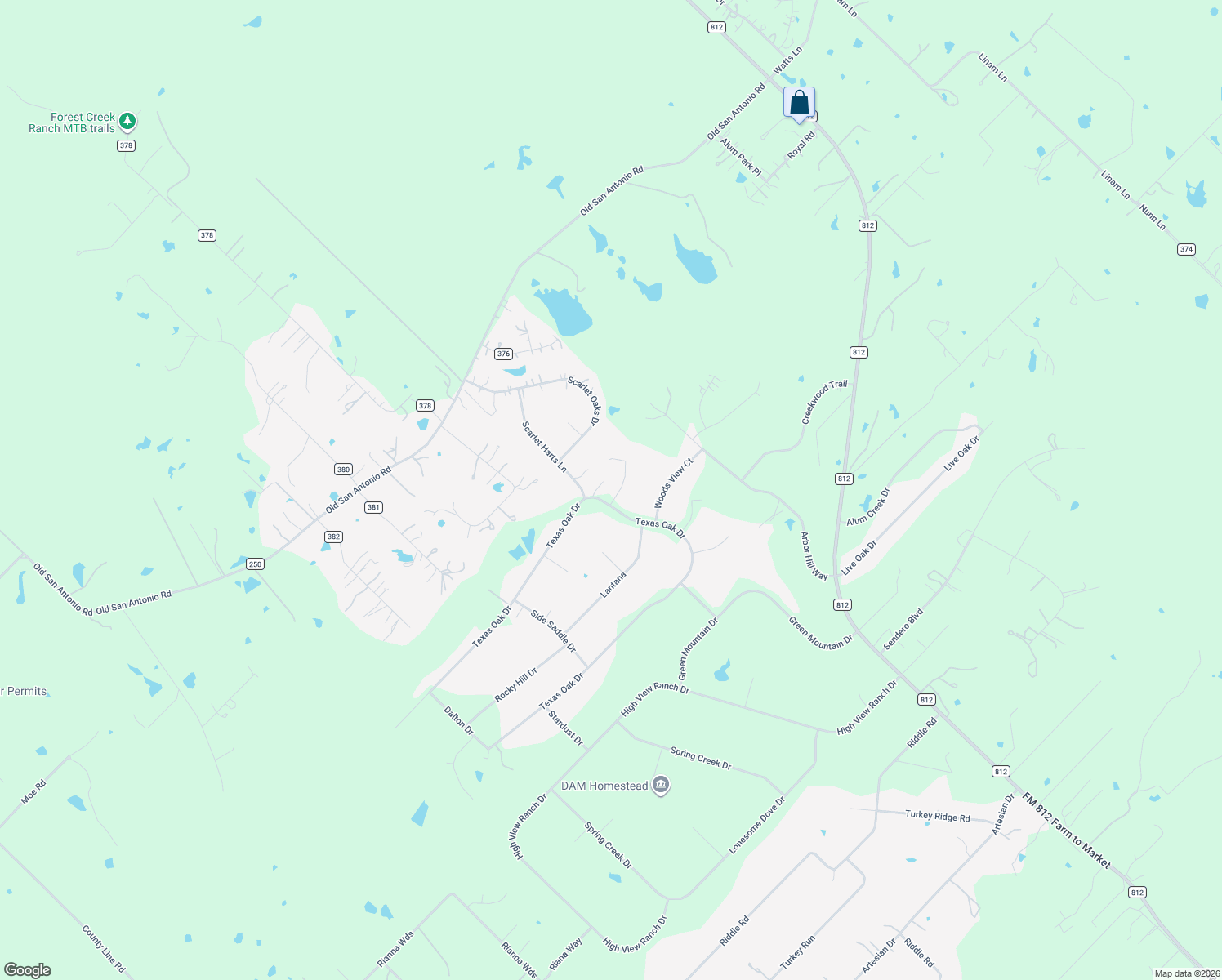 map of restaurants, bars, coffee shops, grocery stores, and more near 108 Mountain Top Ct in Cedar Creek