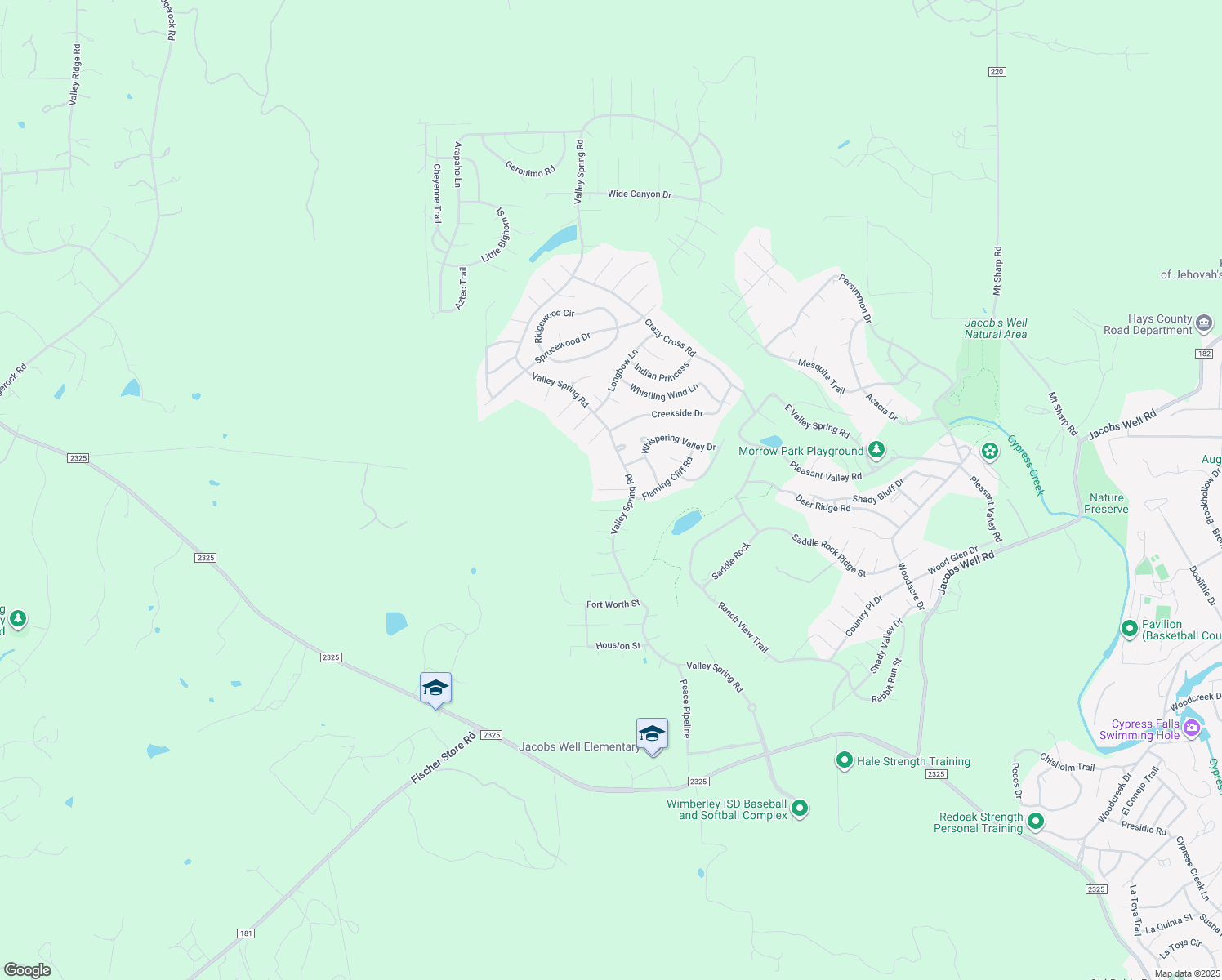map of restaurants, bars, coffee shops, grocery stores, and more near 9 Midland Street in Wimberley