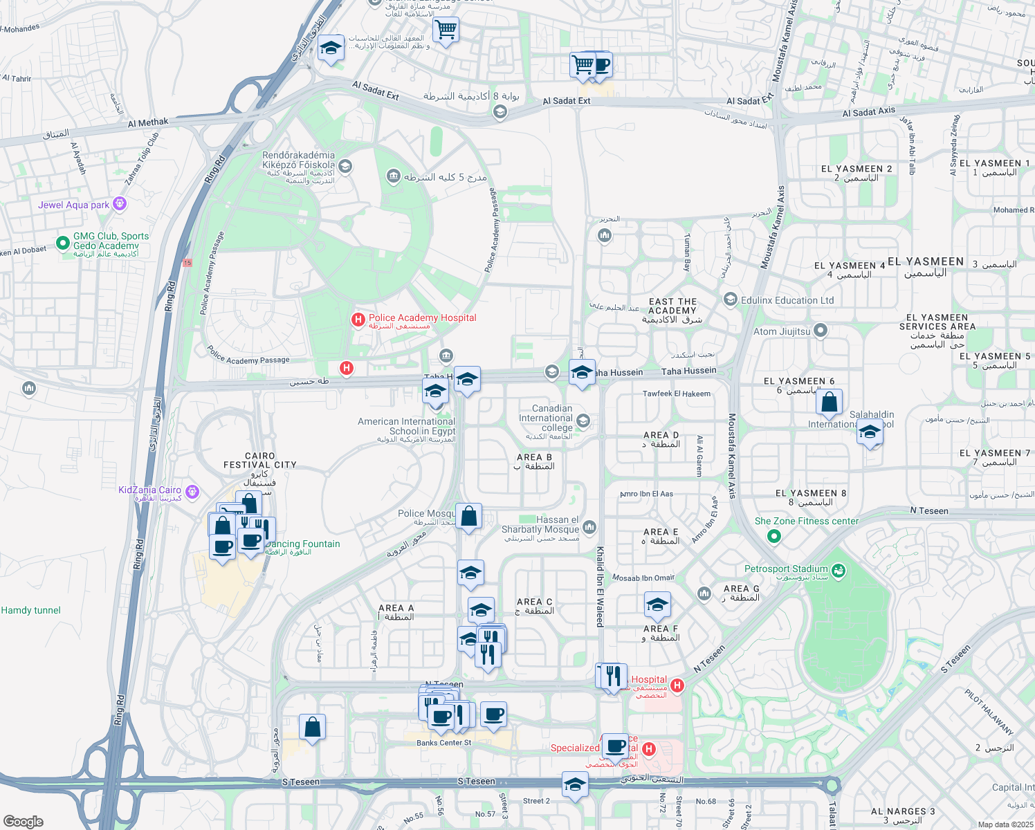 map of restaurants, bars, coffee shops, grocery stores, and more near in 