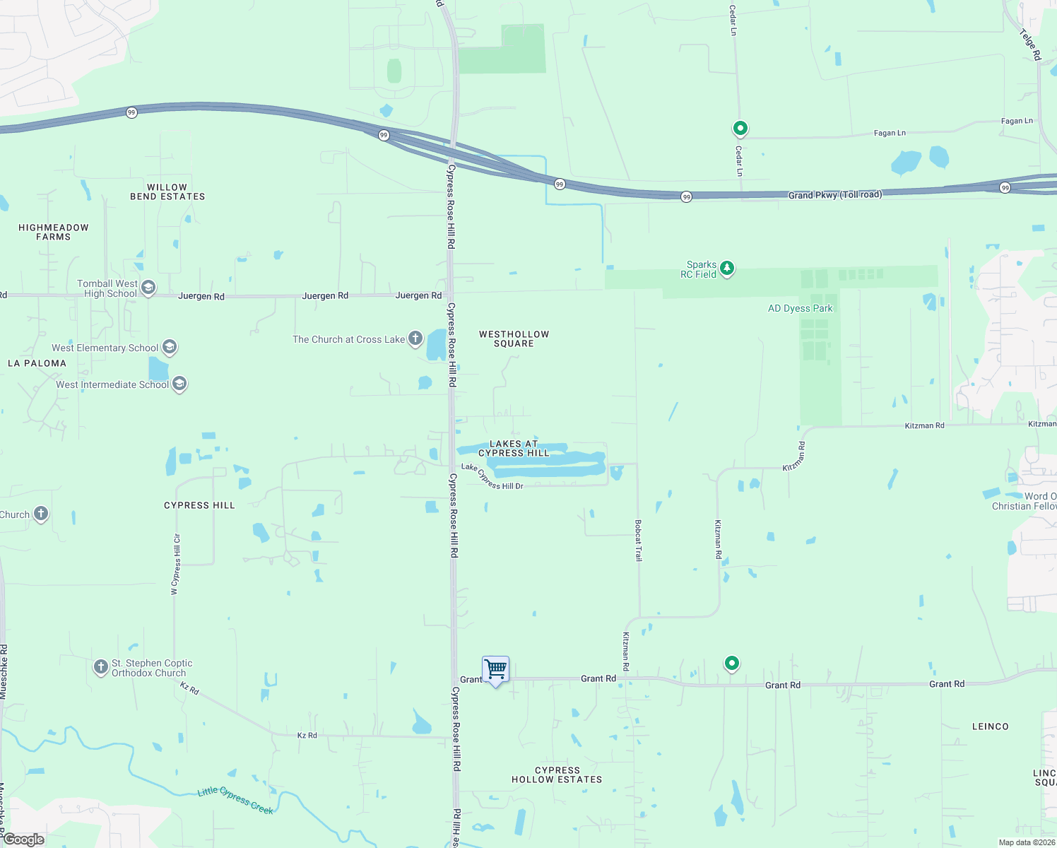 map of restaurants, bars, coffee shops, grocery stores, and more near 17703 Berry Point Drive in Cypress