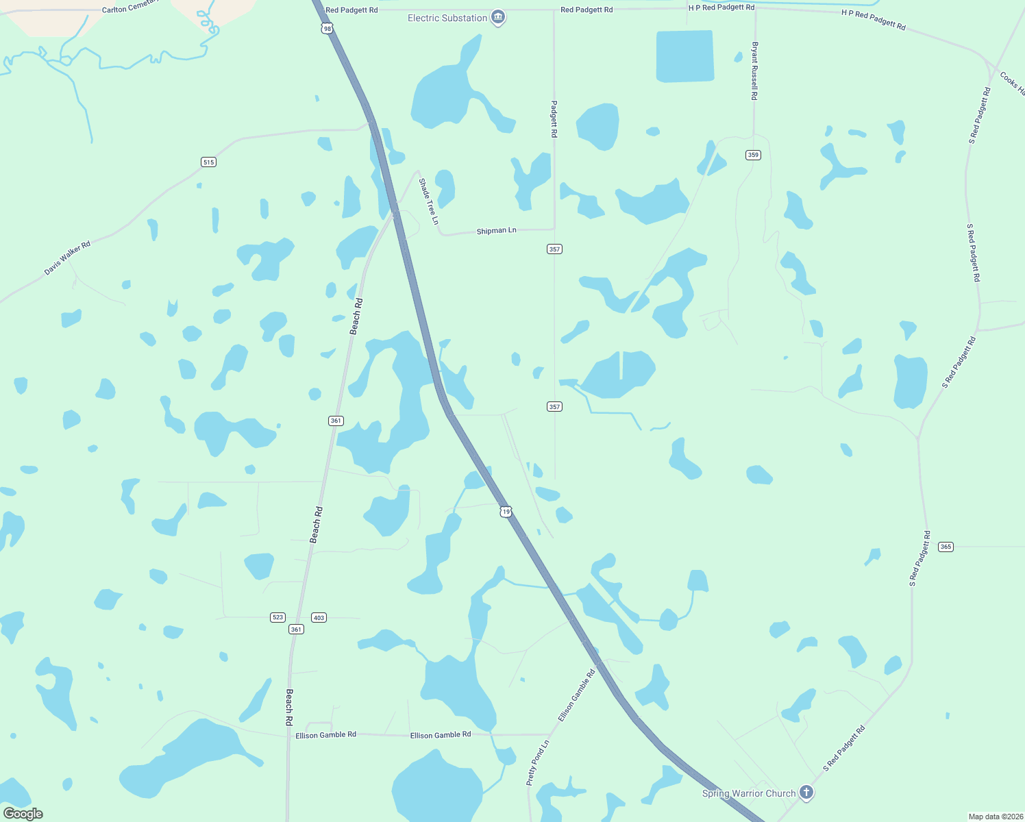 map of restaurants, bars, coffee shops, grocery stores, and more near Lonnie Houck Road in Perry