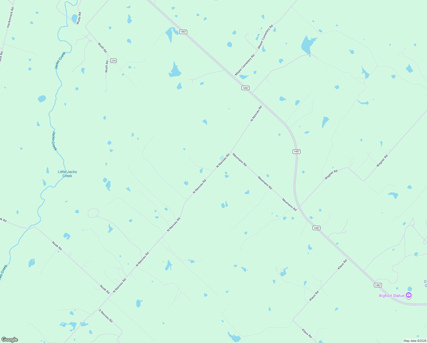 map of restaurants, bars, coffee shops, grocery stores, and more near 1529 North Nassau Road in Round Top