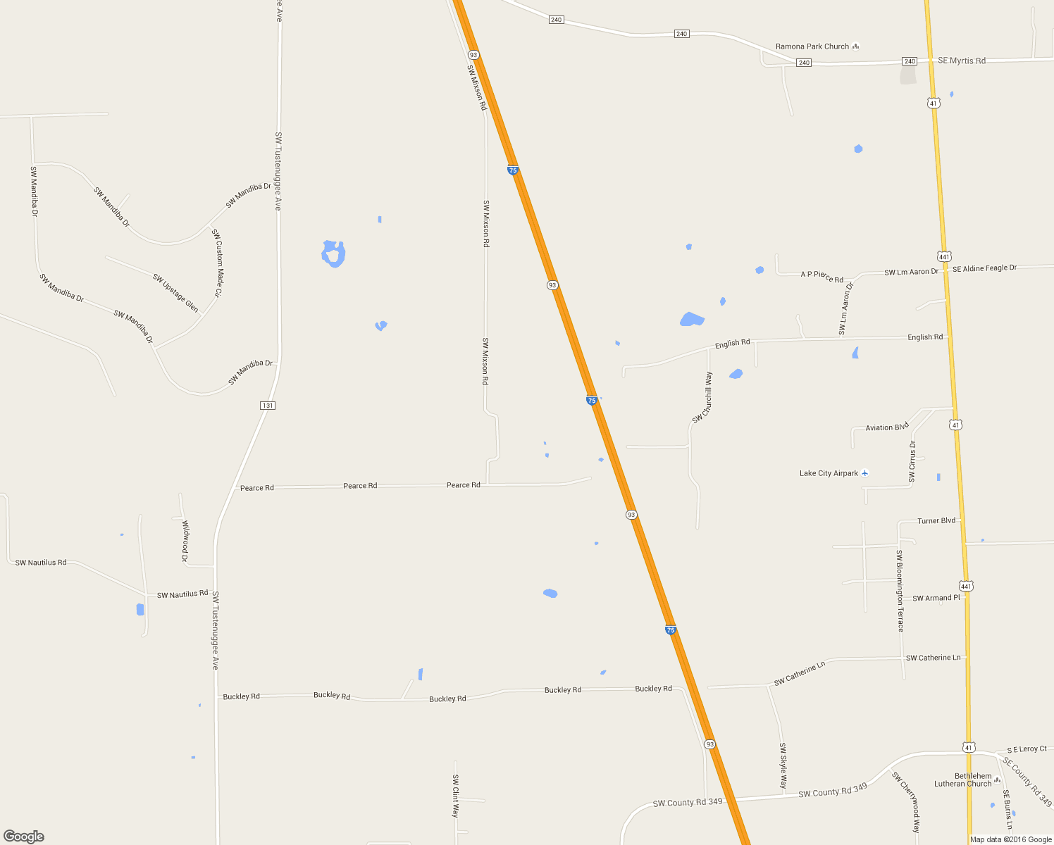 map of restaurants, bars, coffee shops, grocery stores, and more near 1843 Southwest Mixson Road in Lake City