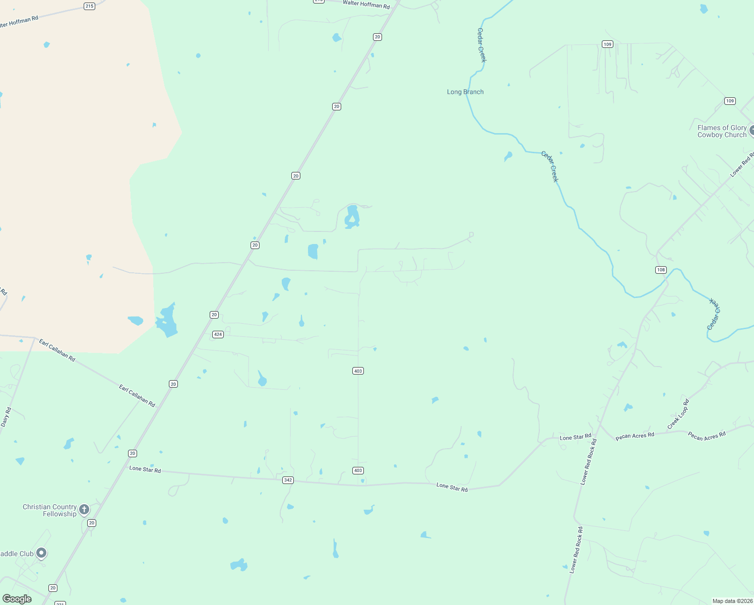 map of restaurants, bars, coffee shops, grocery stores, and more near 277 Milam Lane in Bastrop