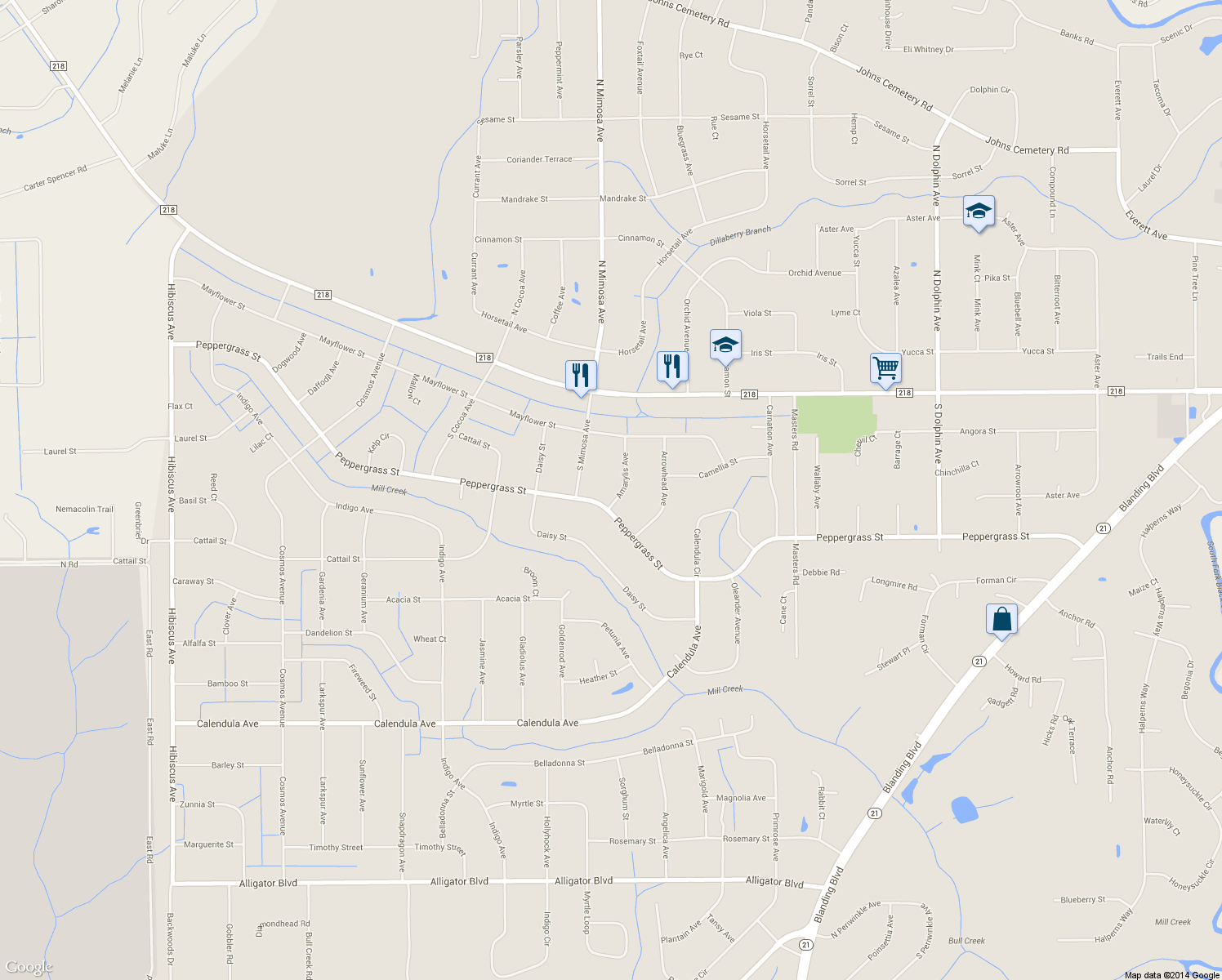 map of restaurants, bars, coffee shops, grocery stores, and more near 2280 Amarylis Avenue in Middleburg