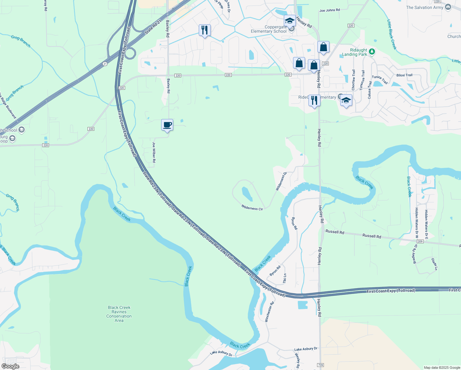 map of restaurants, bars, coffee shops, grocery stores, and more near 3337 Wilderness Circle in Middleburg