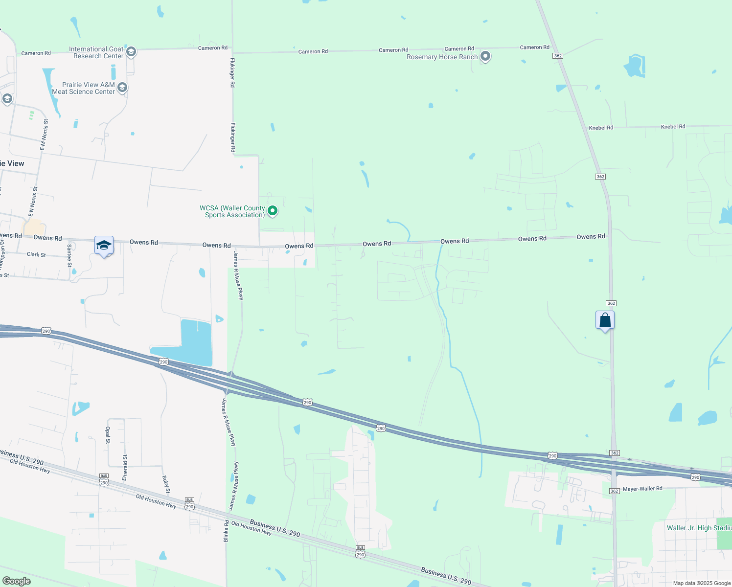 map of restaurants, bars, coffee shops, grocery stores, and more near 34307 Owens Road in Hempstead