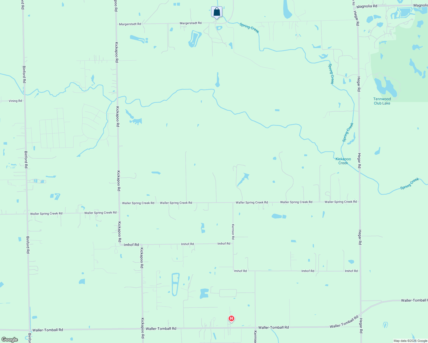 map of restaurants, bars, coffee shops, grocery stores, and more near 28510 Waller Spring Creek Rd in Waller