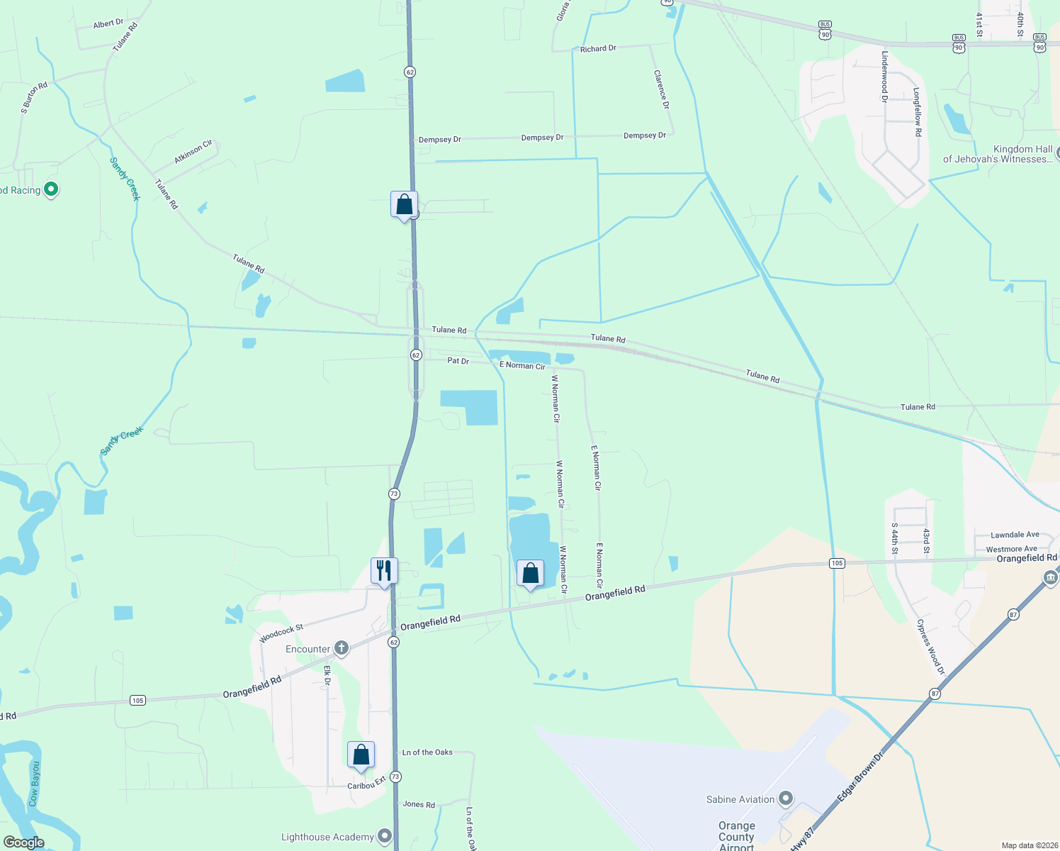 map of restaurants, bars, coffee shops, grocery stores, and more near 2210 W Norman Cir in Orange