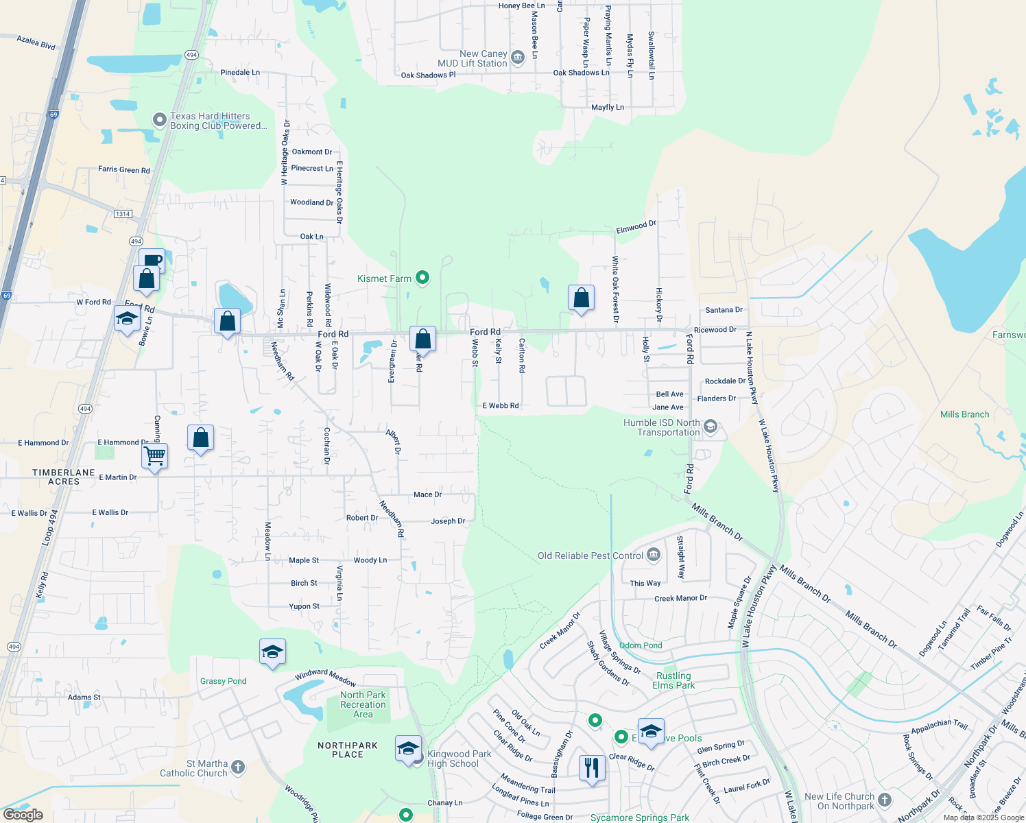 map of restaurants, bars, coffee shops, grocery stores, and more near 23758 East Webb Road in Porter