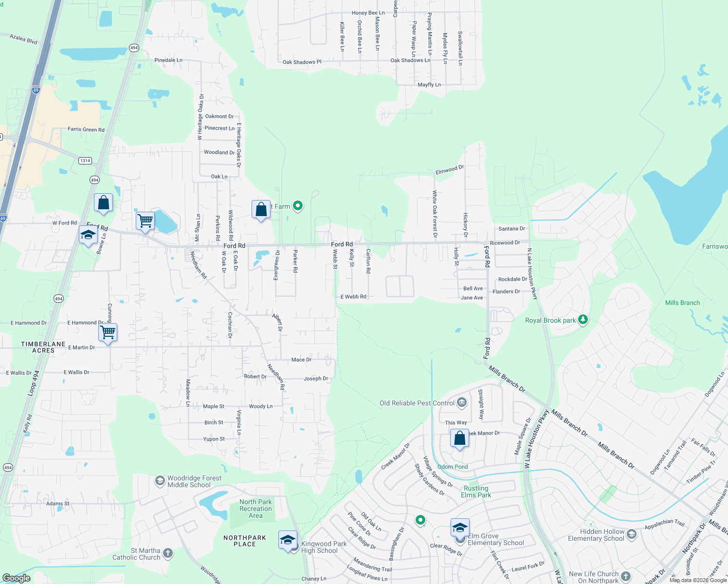 map of restaurants, bars, coffee shops, grocery stores, and more near 24340 Carlton Road in Porter