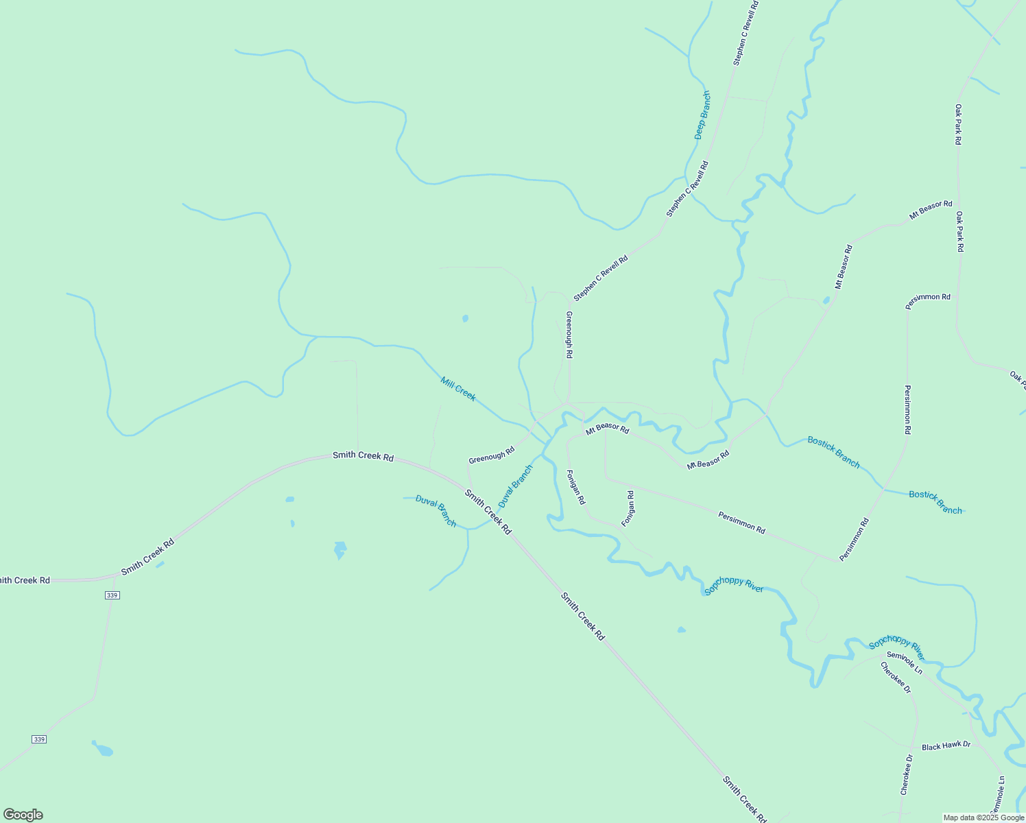 map of restaurants, bars, coffee shops, grocery stores, and more near 36 Berts Branch in Sopchoppy