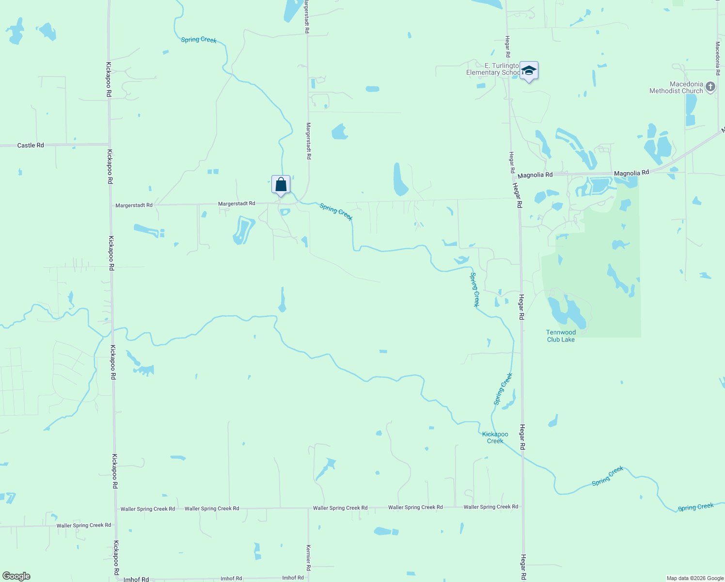 map of restaurants, bars, coffee shops, grocery stores, and more near 28107 Margerstadt Road in Waller