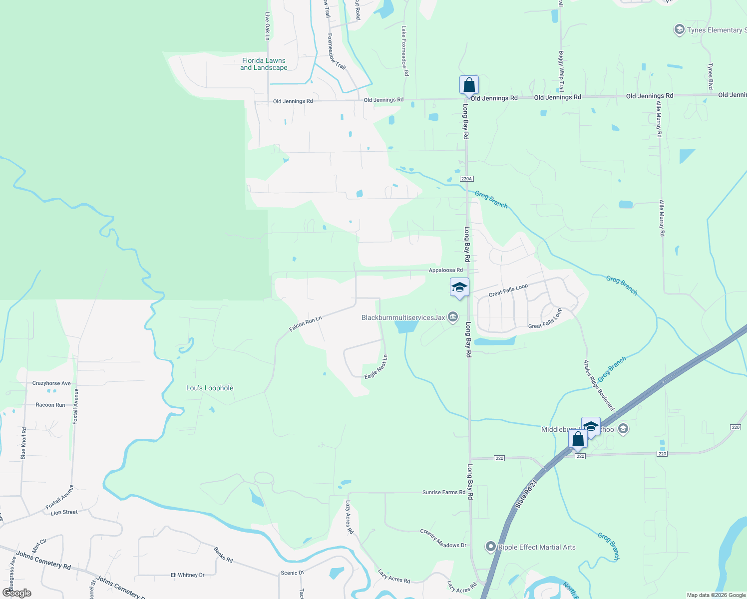 map of restaurants, bars, coffee shops, grocery stores, and more near 1545 Eagle Nest Lane in Middleburg