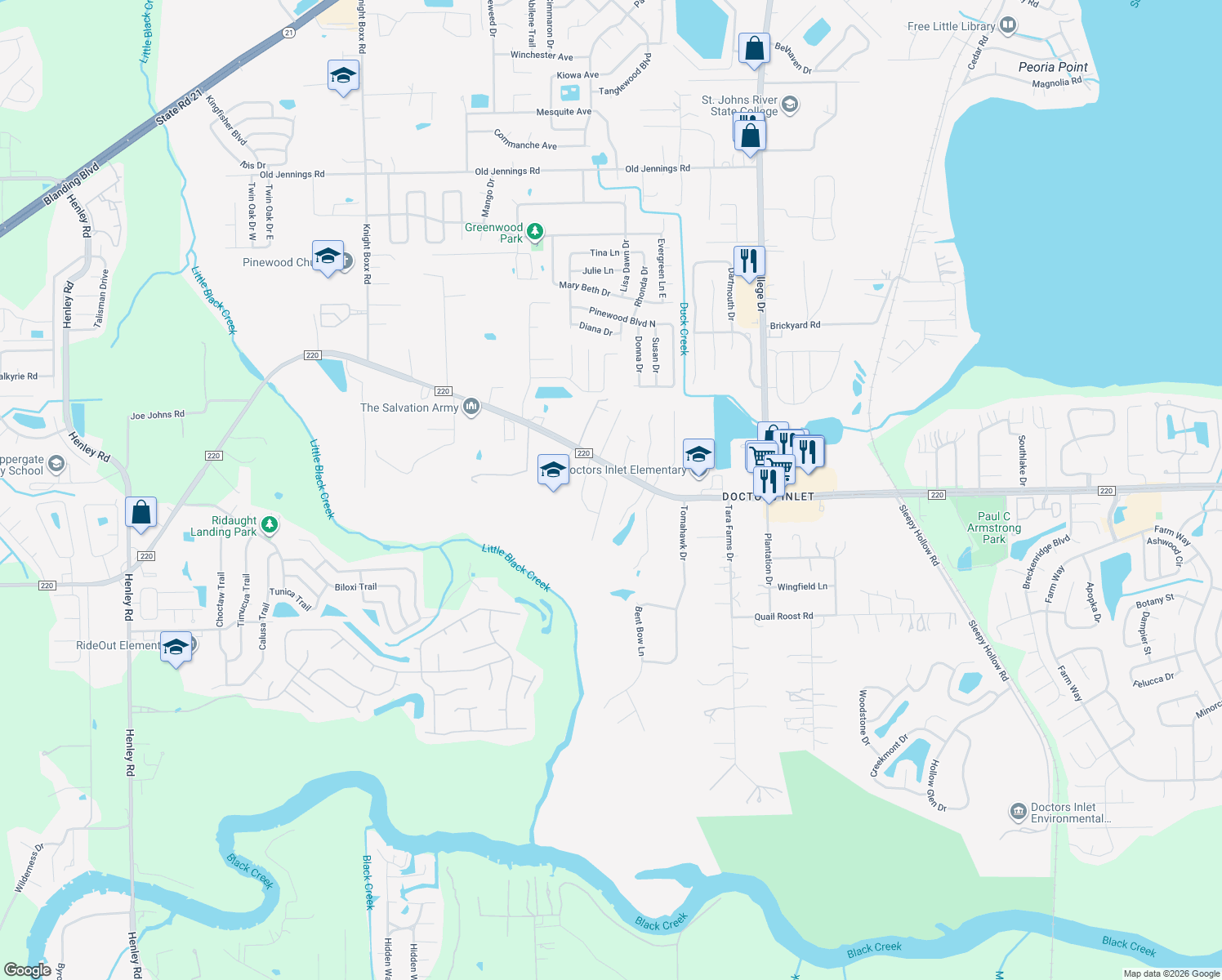 map of restaurants, bars, coffee shops, grocery stores, and more near 1729 Redwood Lane in Middleburg