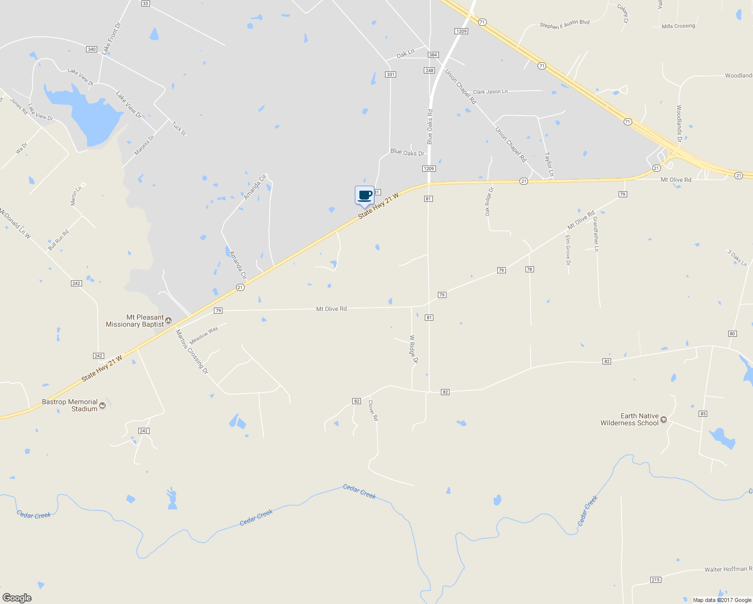 map of restaurants, bars, coffee shops, grocery stores, and more near 398 Mount Olive Road in Cedar Creek