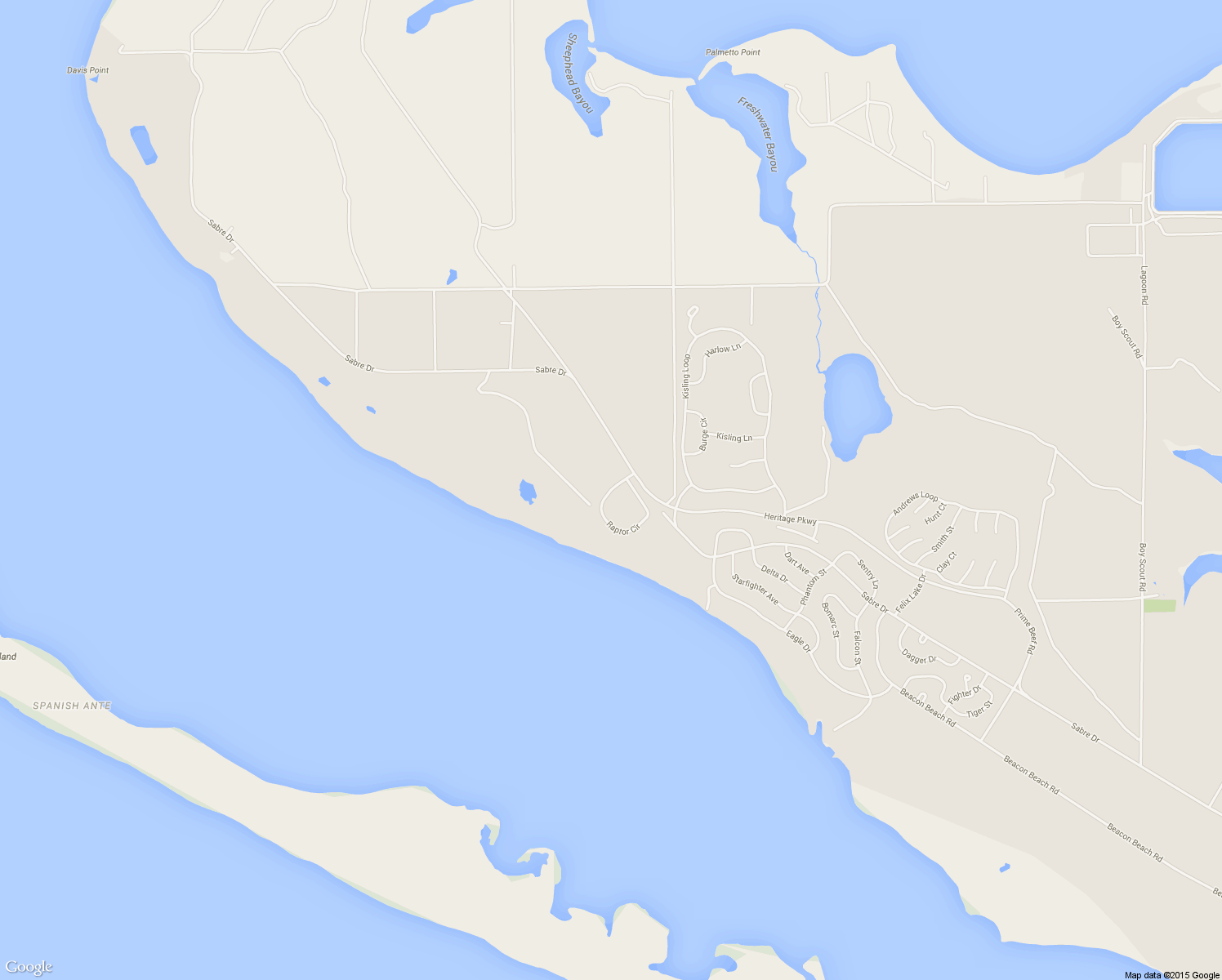 map of restaurants, bars, coffee shops, grocery stores, and more near Raptor Circle in Tyndall Air Force Base