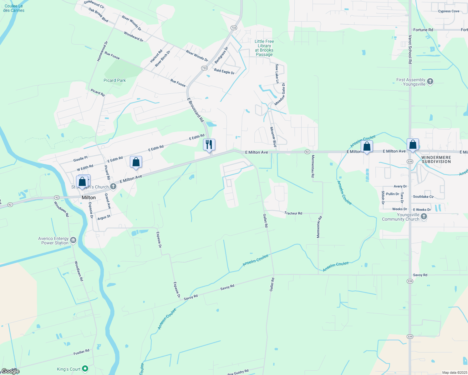 map of restaurants, bars, coffee shops, grocery stores, and more near 203 Camelot Hill Drive in Youngsville