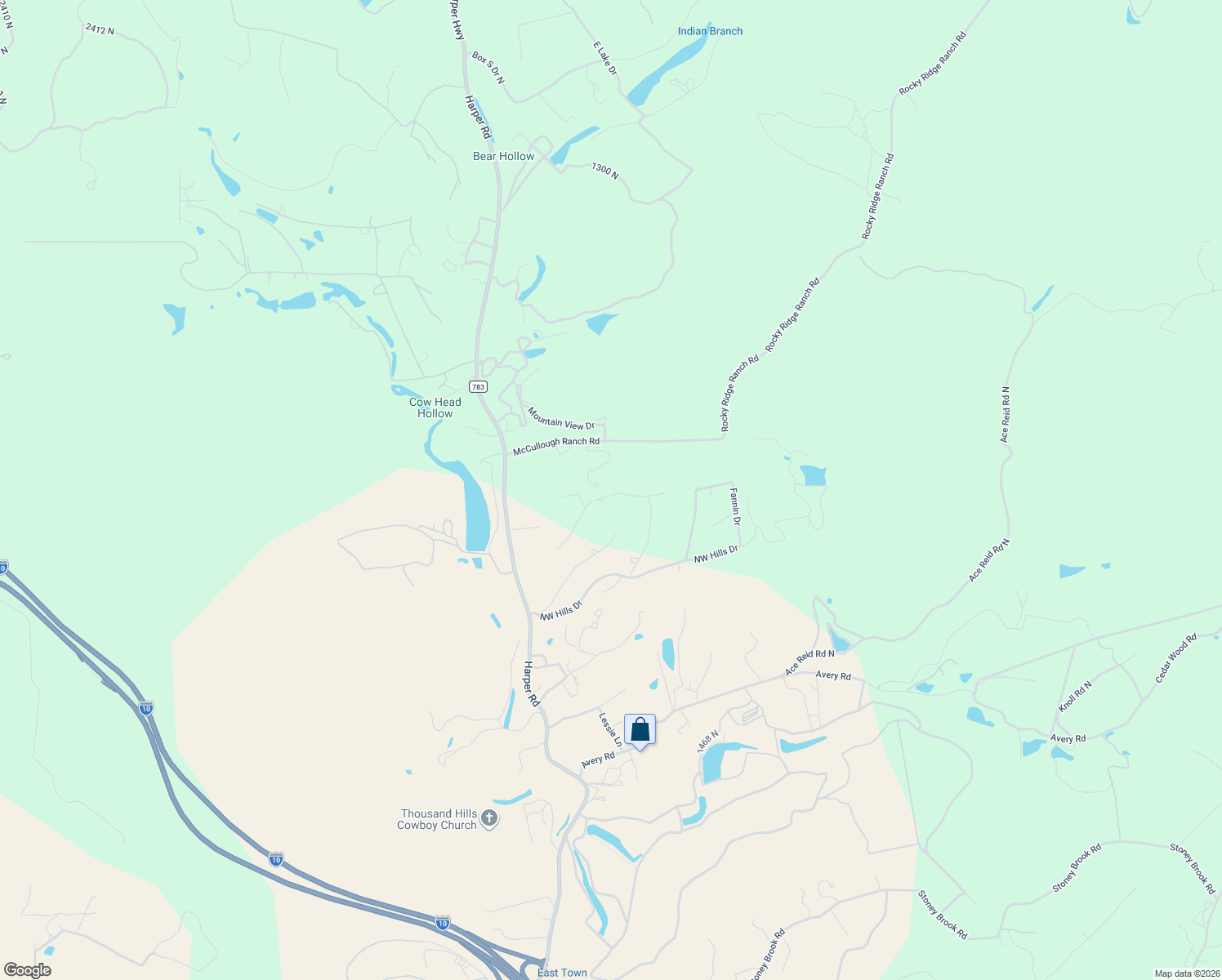 map of restaurants, bars, coffee shops, grocery stores, and more near 158 Crockett Drive in Kerrville