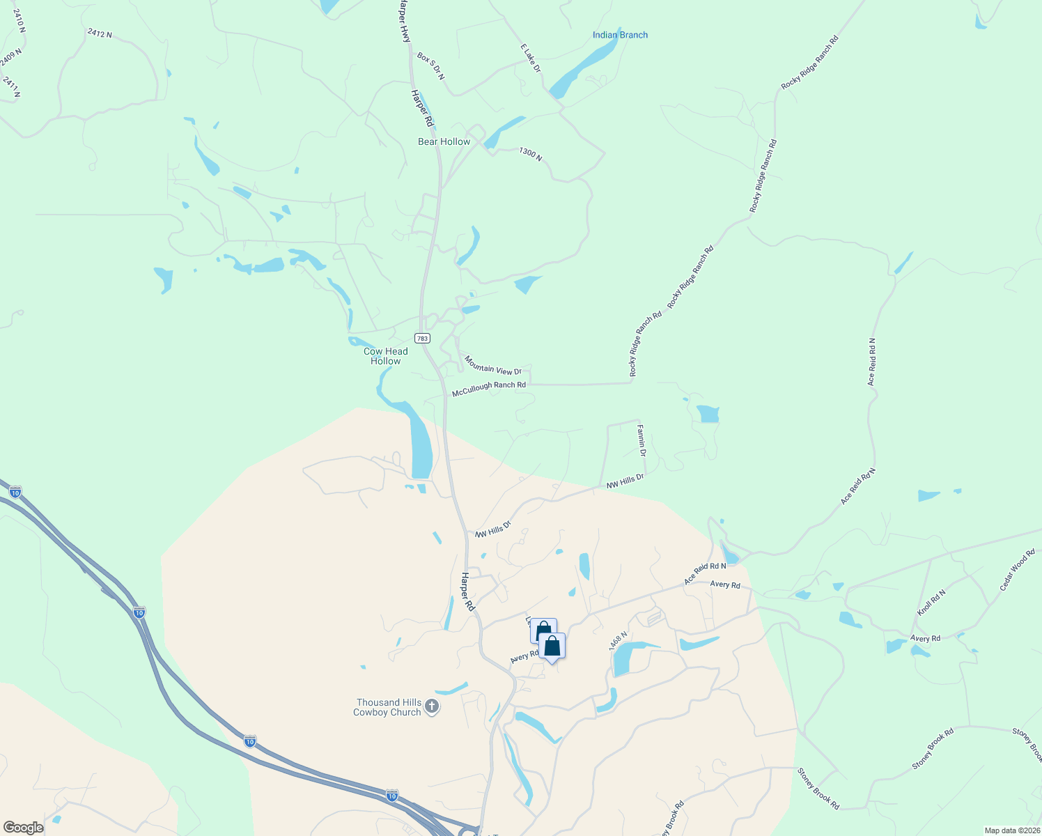 map of restaurants, bars, coffee shops, grocery stores, and more near 158 Crockett Drive in Kerrville