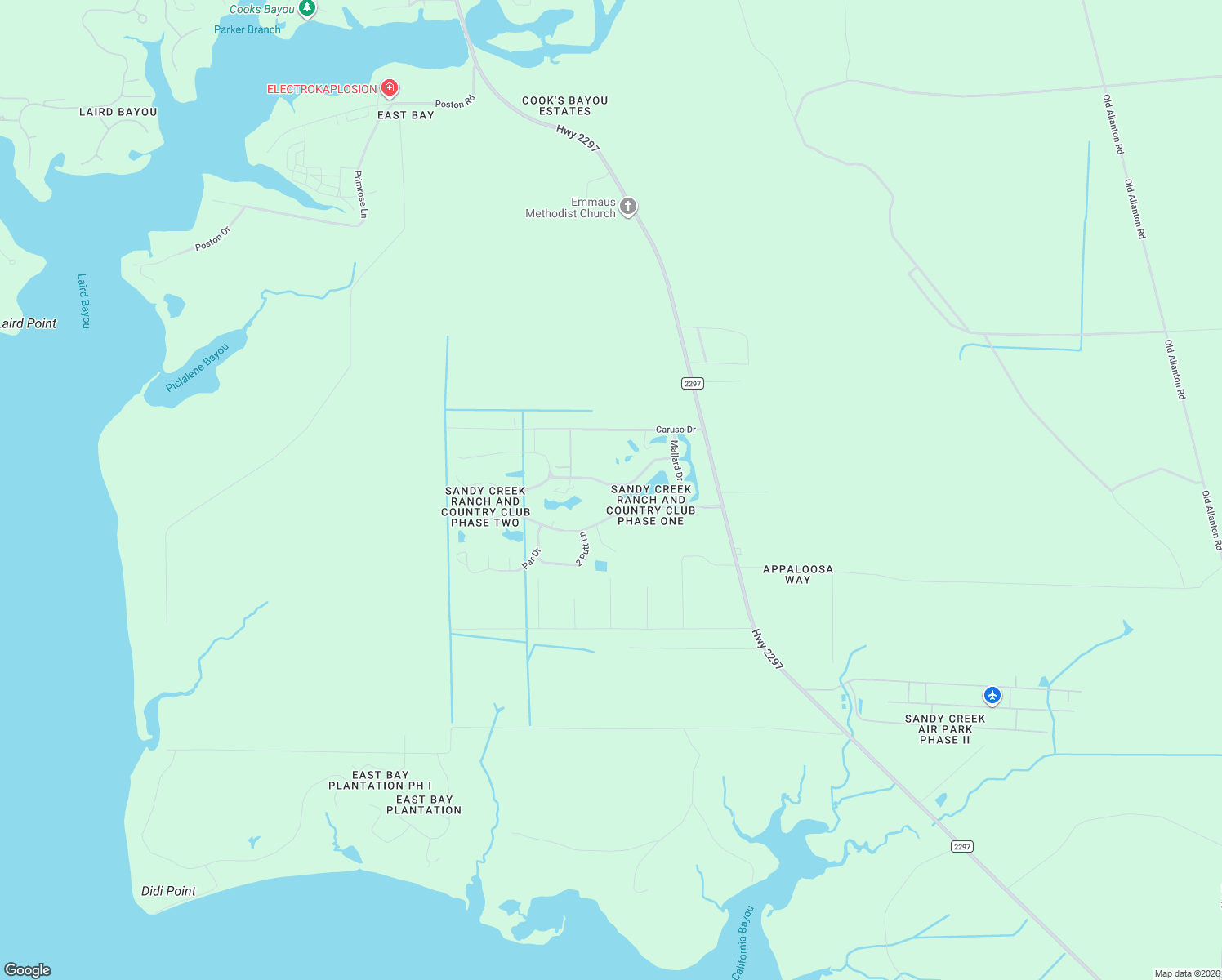 map of restaurants, bars, coffee shops, grocery stores, and more near 12200 Raintree Drive in Panama City