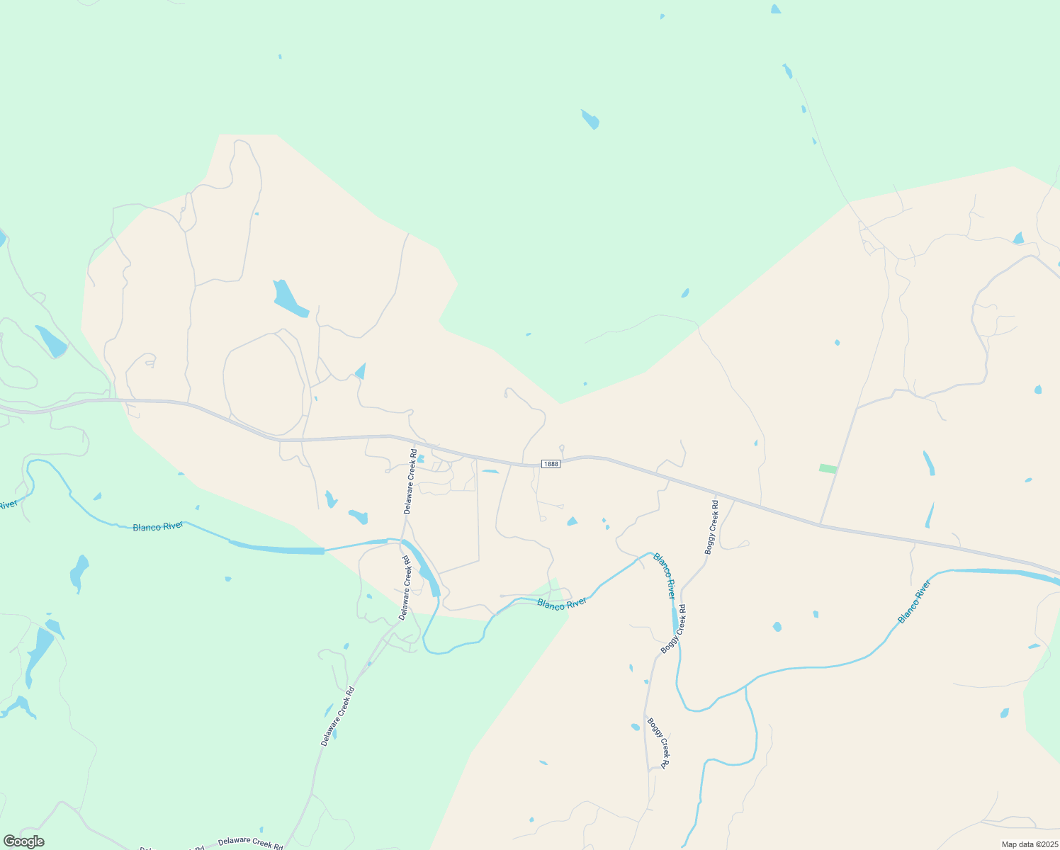 map of restaurants, bars, coffee shops, grocery stores, and more near 7327 Lindendale Road in Blanco